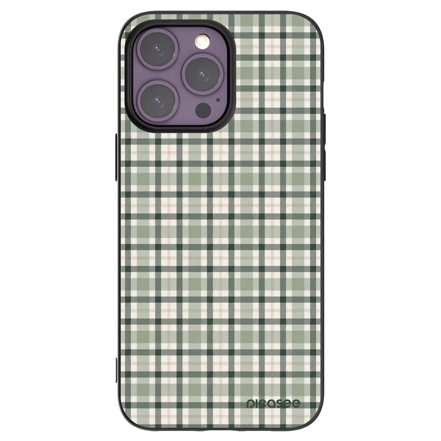 Picasee husă neagră din silicon pentru Apple iPhone 14 Pro Max - Sage Tartan