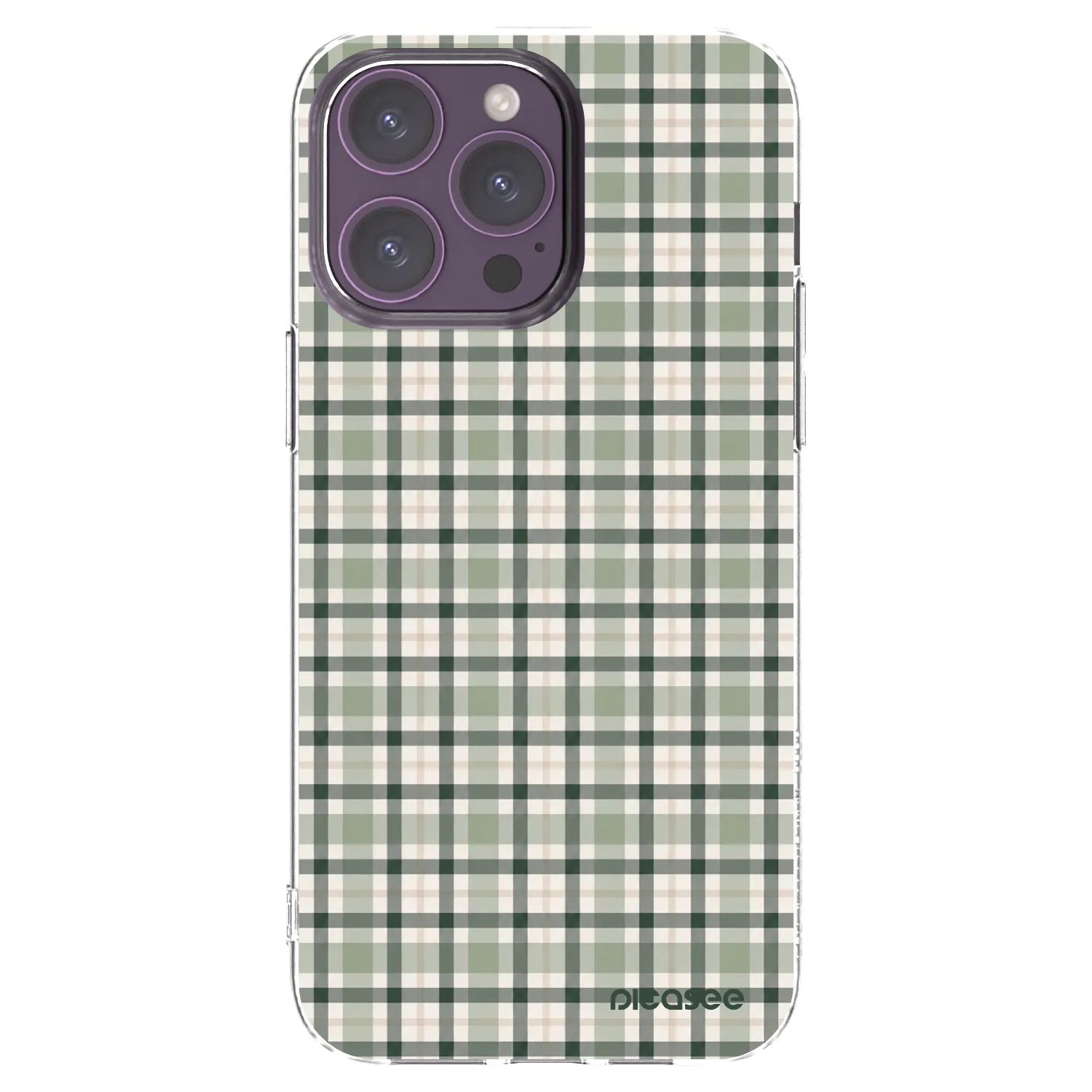 Picasee husă transparentă din silicon pentru Apple iPhone 14 Pro Max - Sage Tartan