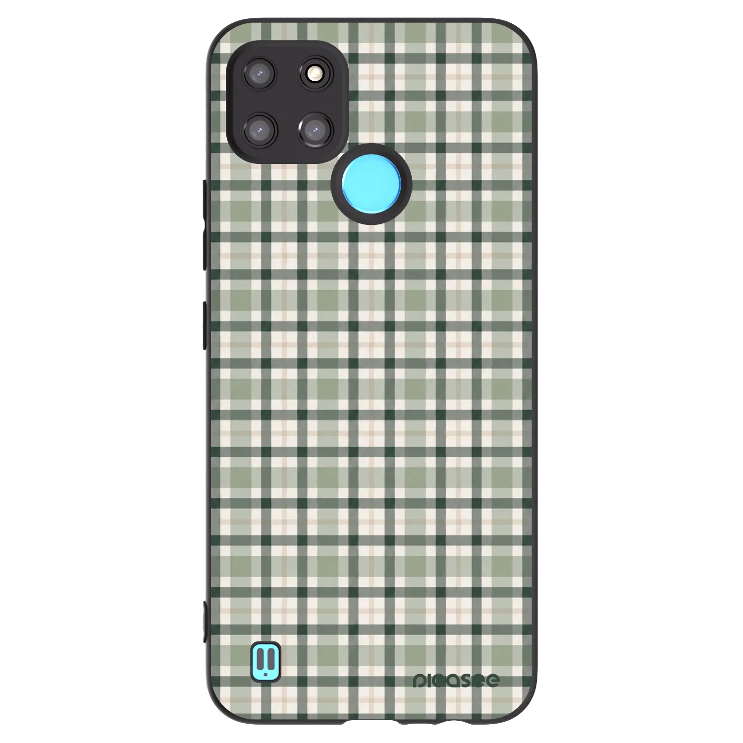 Picasee husă neagră din silicon pentru Realme C21Y - Sage Tartan