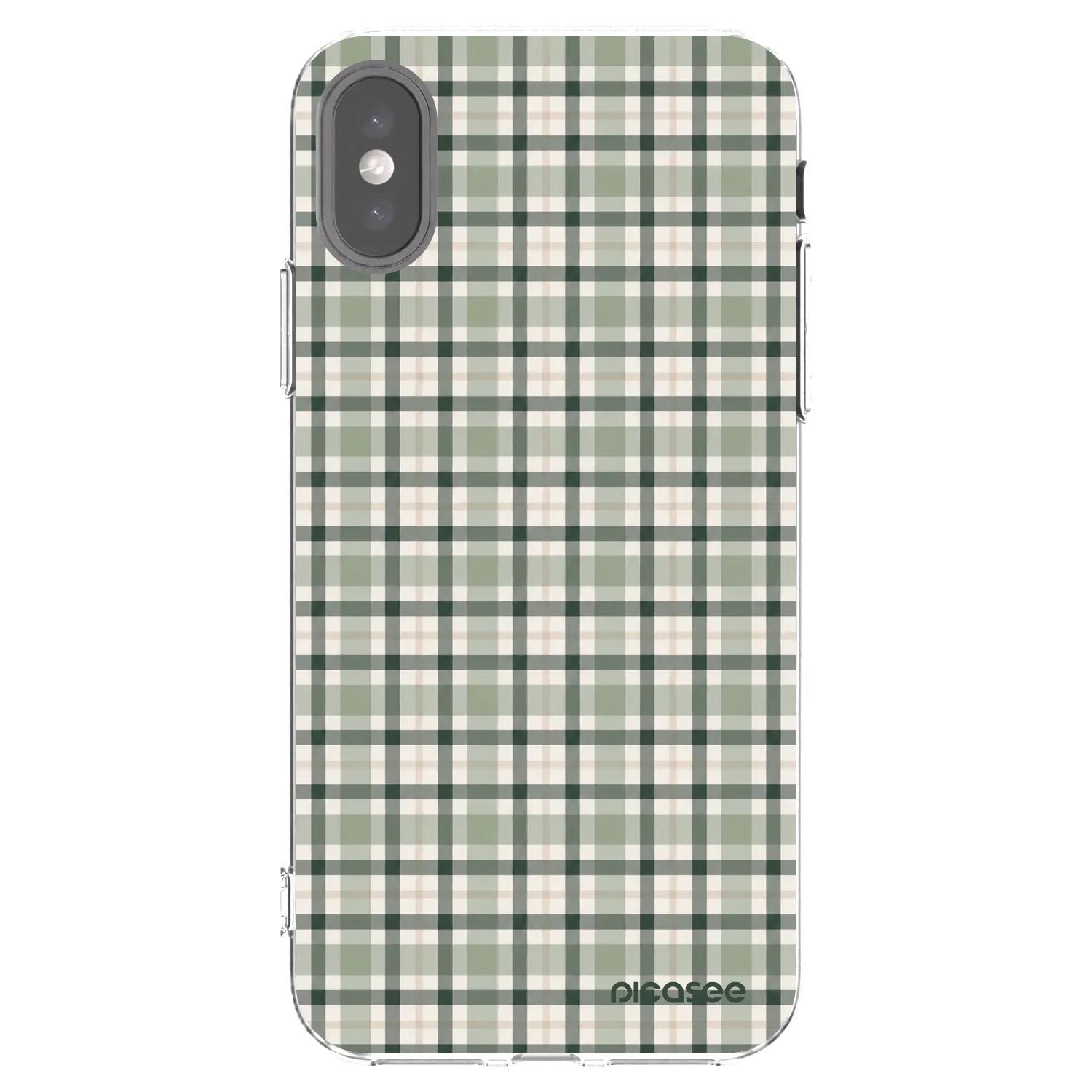Picasee husă transparentă din silicon pentru Apple iPhone X/XS - Sage Tartan
