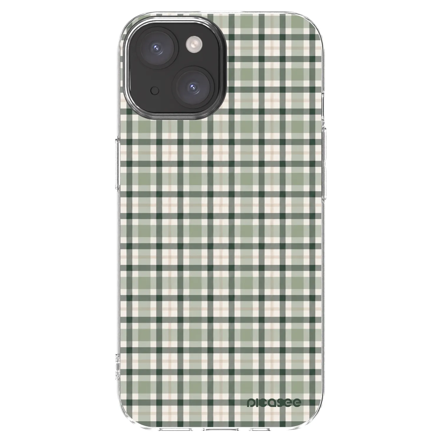 Picasee husă transparentă din silicon pentru Apple iPhone 15 - Sage Tartan