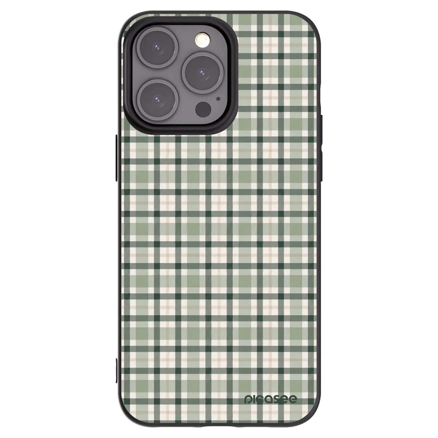 Picasee husă neagră din silicon pentru Apple iPhone 15 Pro Max - Sage Tartan