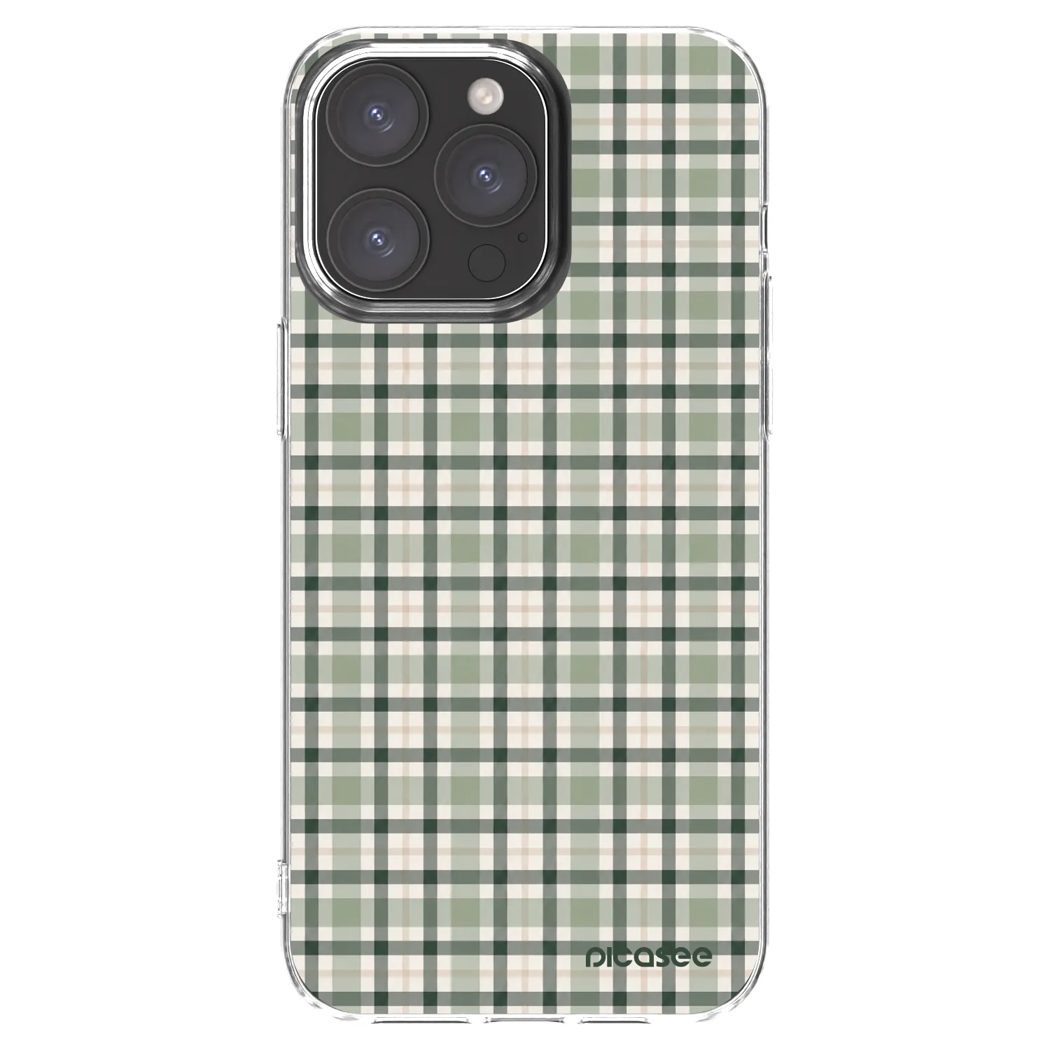 Picasee husă transparentă din silicon pentru Apple iPhone 15 Pro Max - Sage Tartan