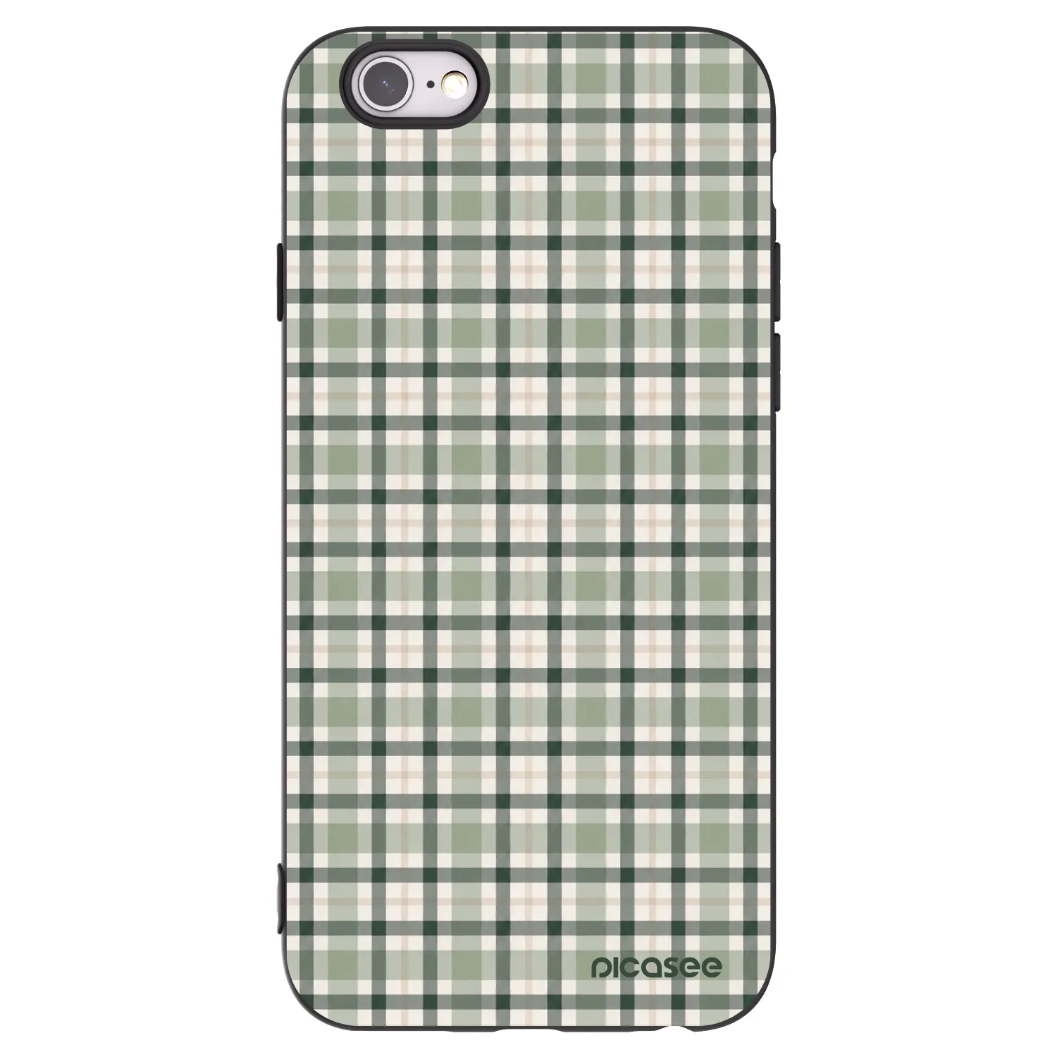 Picasee husă neagră din silicon pentru Apple iPhone 6/6S - Sage Tartan