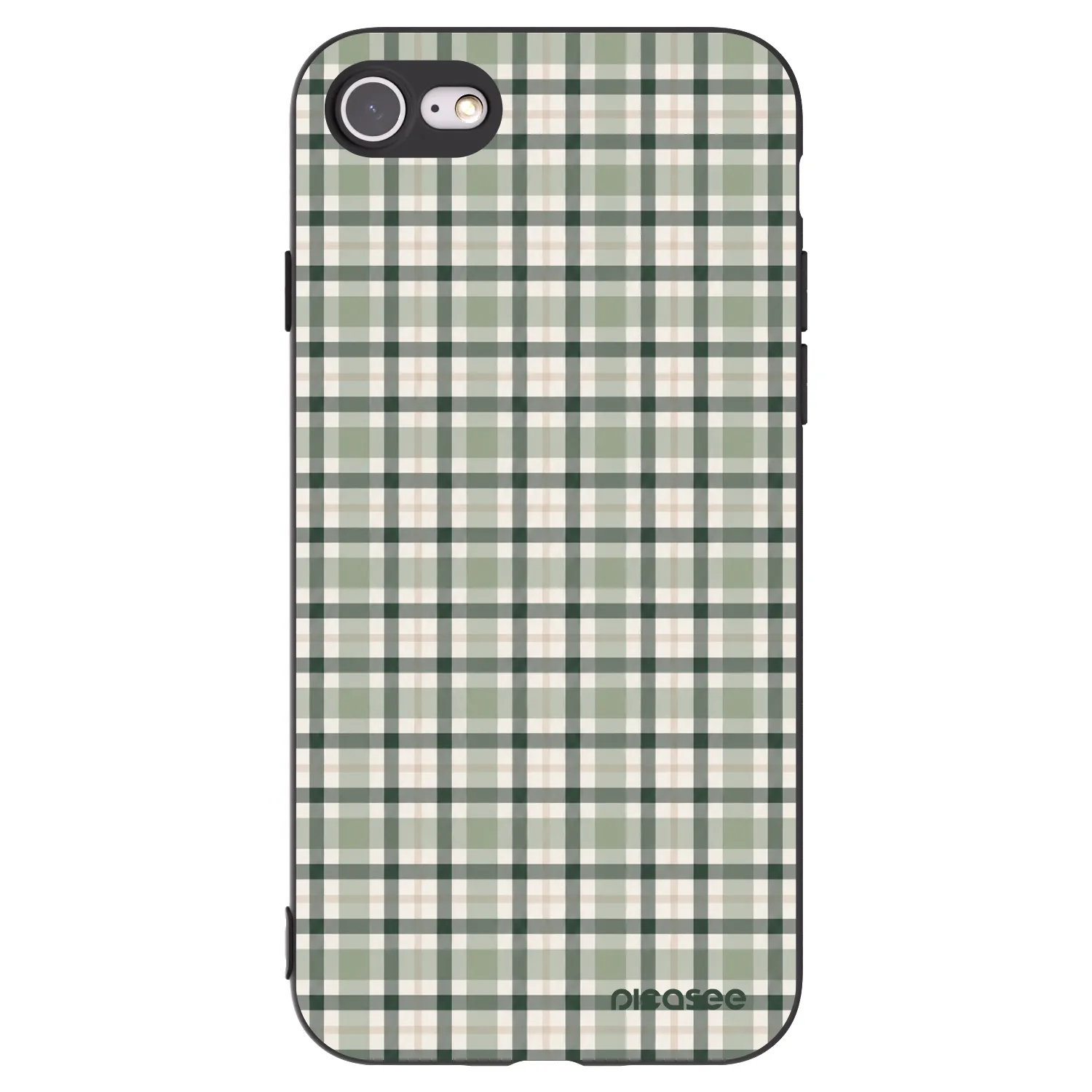 Picasee husă neagră din silicon pentru Apple iPhone 7 - Sage Tartan