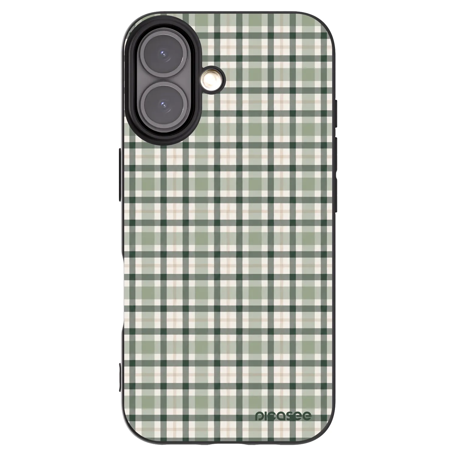 Picasee husă neagră din silicon pentru Apple iPhone 16 - Sage Tartan
