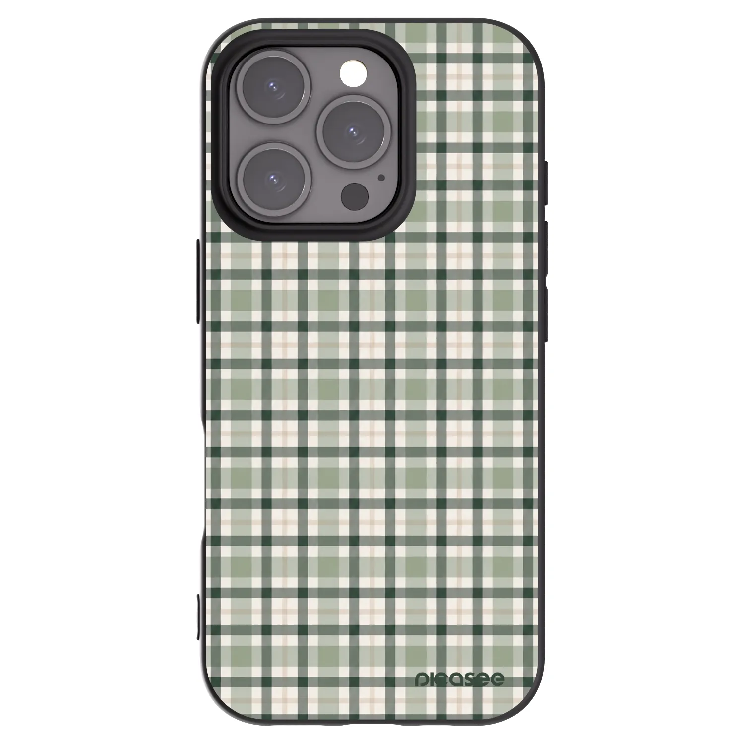 Picasee husă neagră din silicon pentru Apple iPhone 16 Pro - Sage Tartan