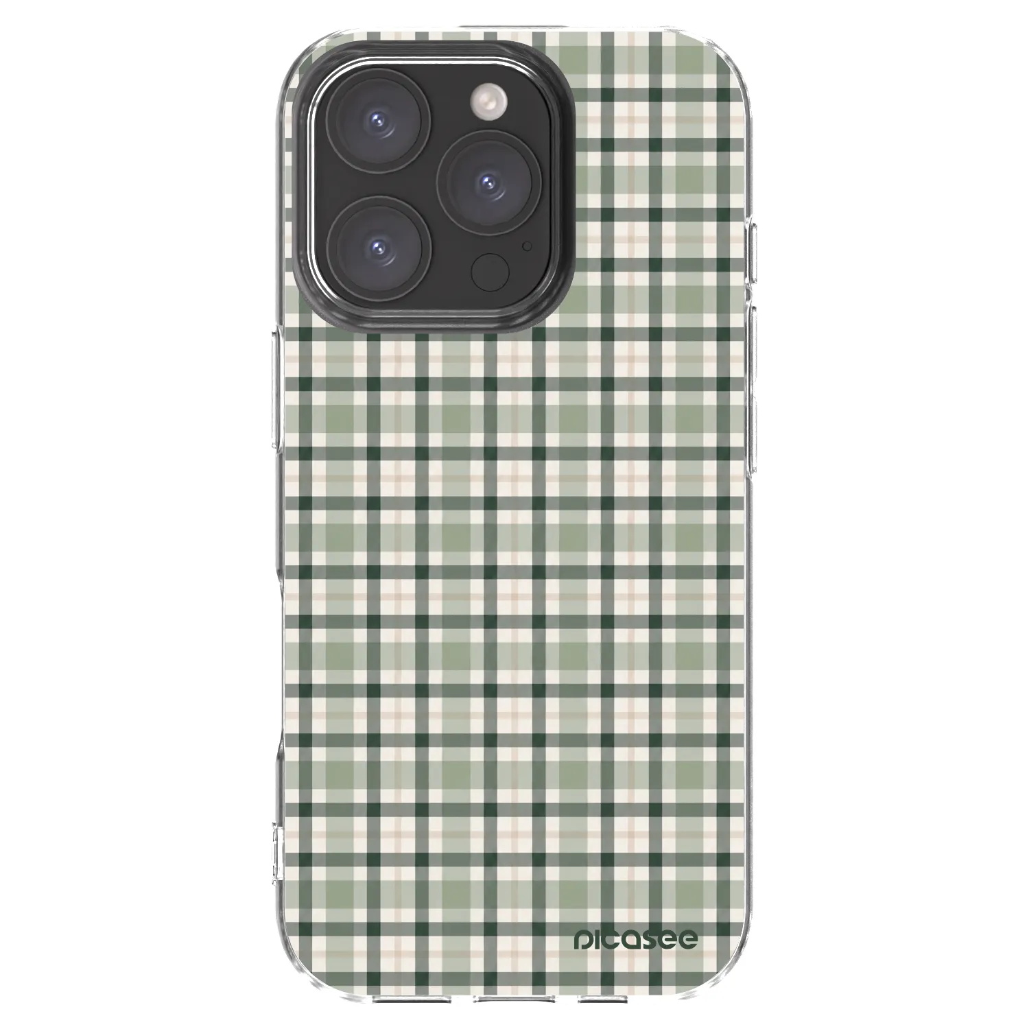 Picasee husă transparentă din silicon pentru Apple iPhone 16 Pro - Sage Tartan
