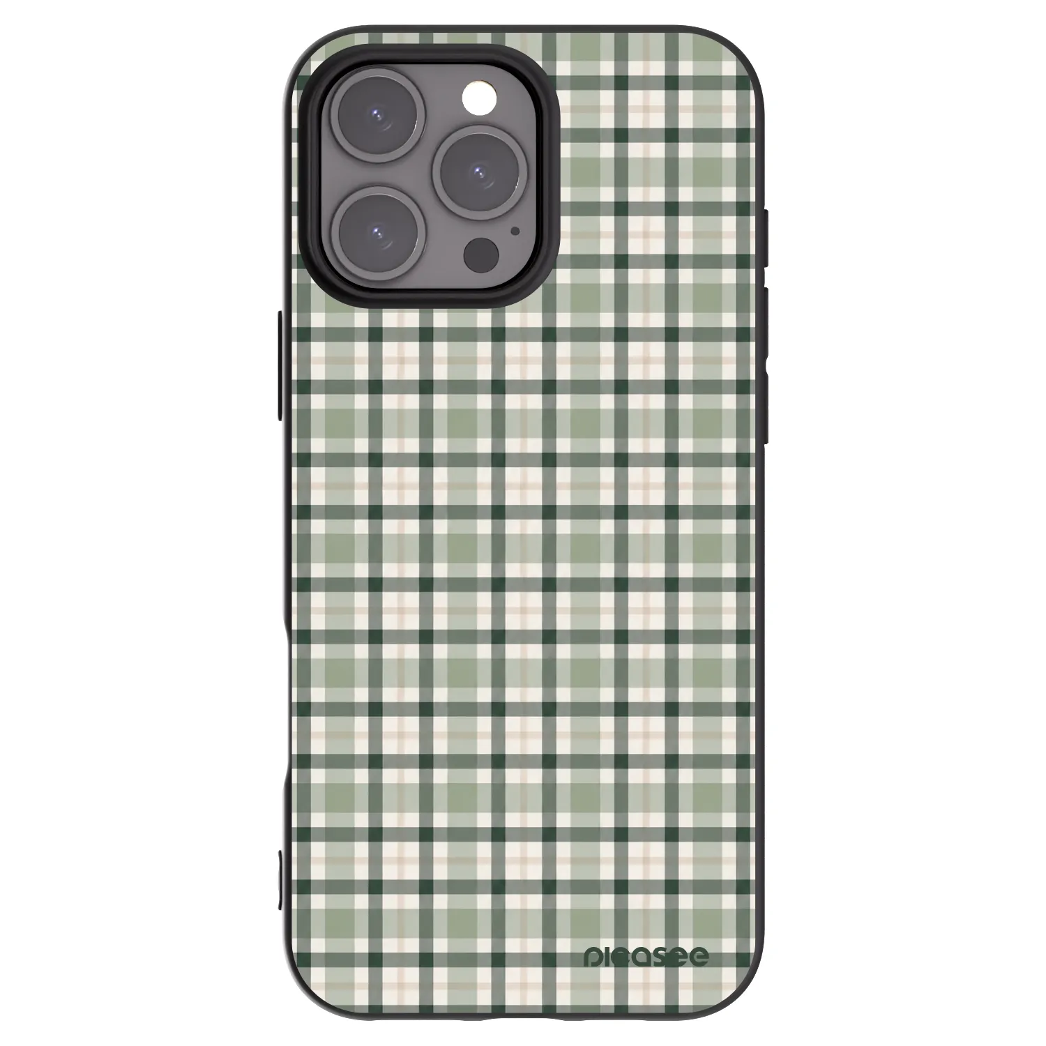 Picasee husă neagră din silicon pentru Apple iPhone 16 Pro Max - Sage Tartan