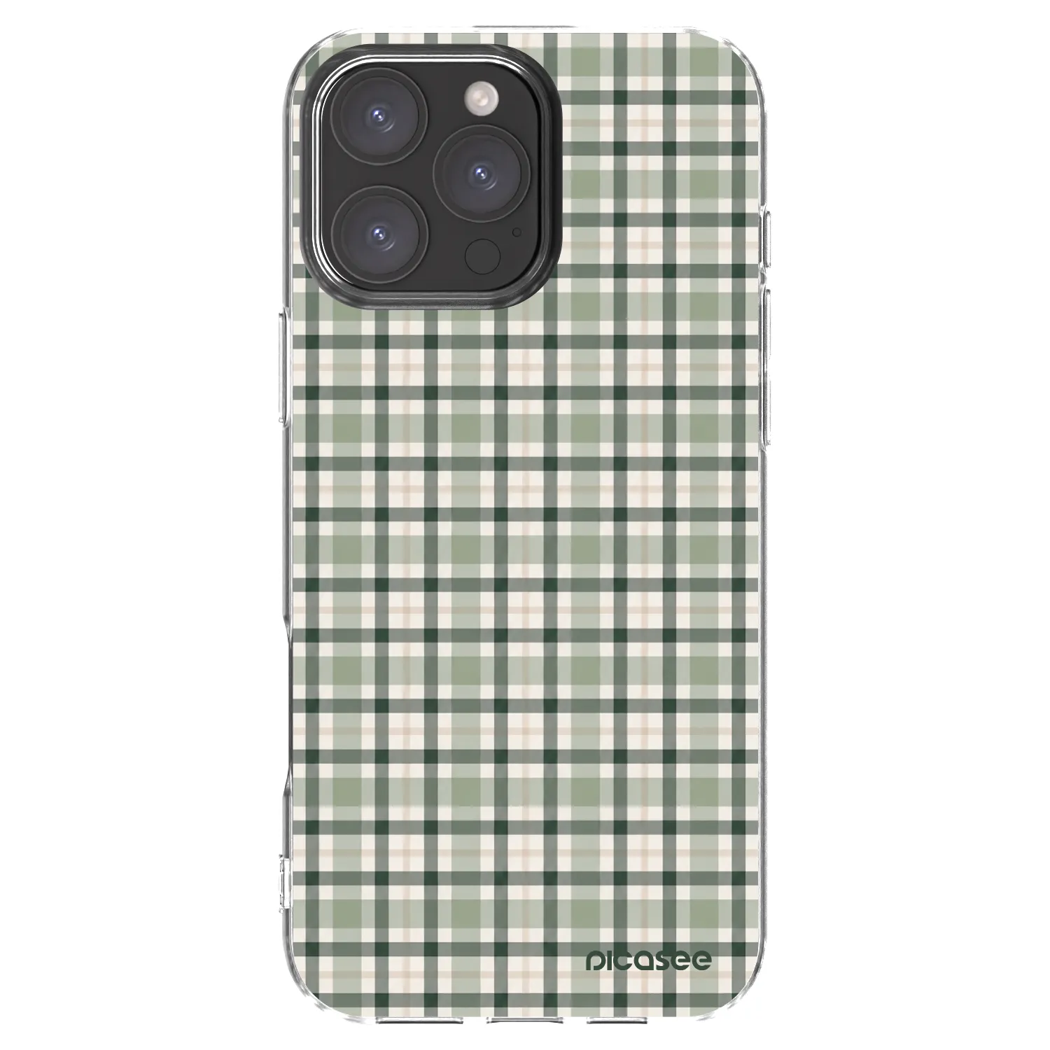 Picasee husă transparentă din silicon pentru Apple iPhone 16 Pro Max - Sage Tartan