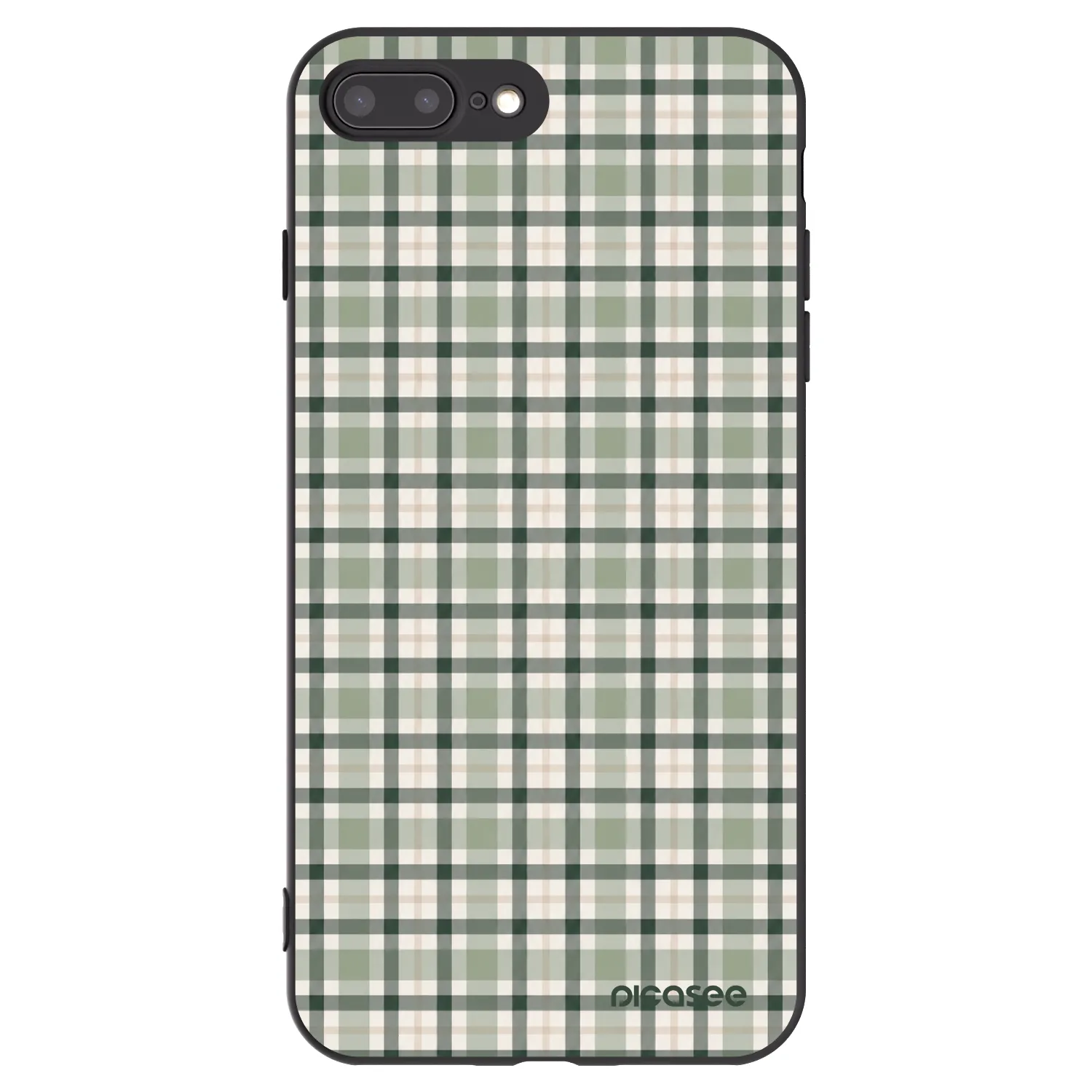 Picasee husă neagră din silicon pentru Apple iPhone 7 Plus - Sage Tartan