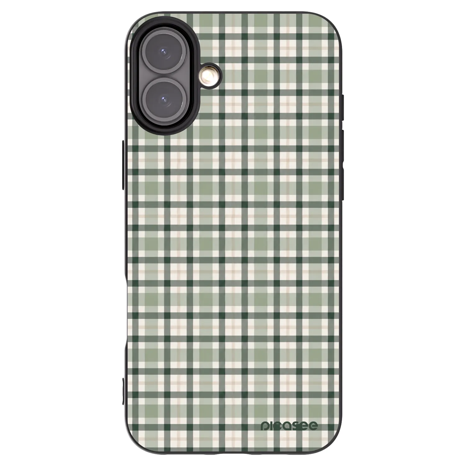 Picasee husă neagră din silicon pentru Apple iPhone 16 Plus - Sage Tartan