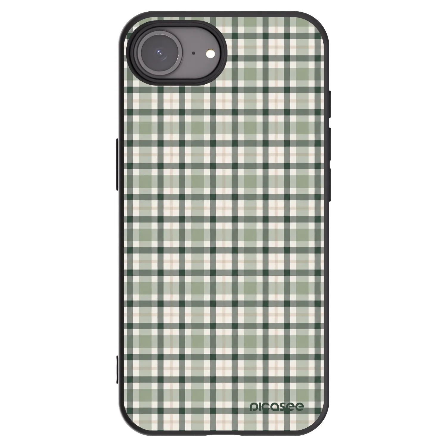 Picasee husă neagră din silicon pentru Apple iPhone 16e - Sage Tartan