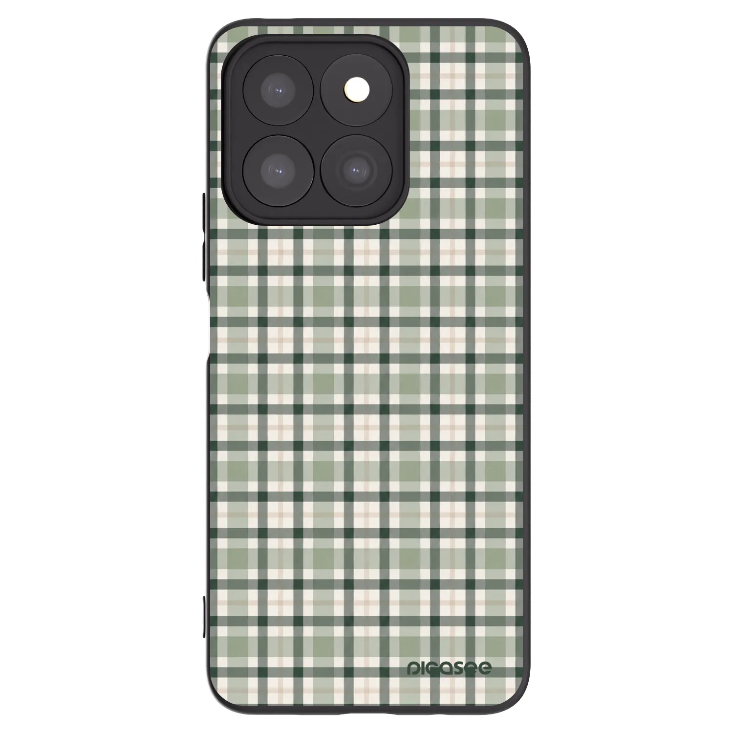 Picasee husă neagră din silicon pentru Honor X8c - Sage Tartan