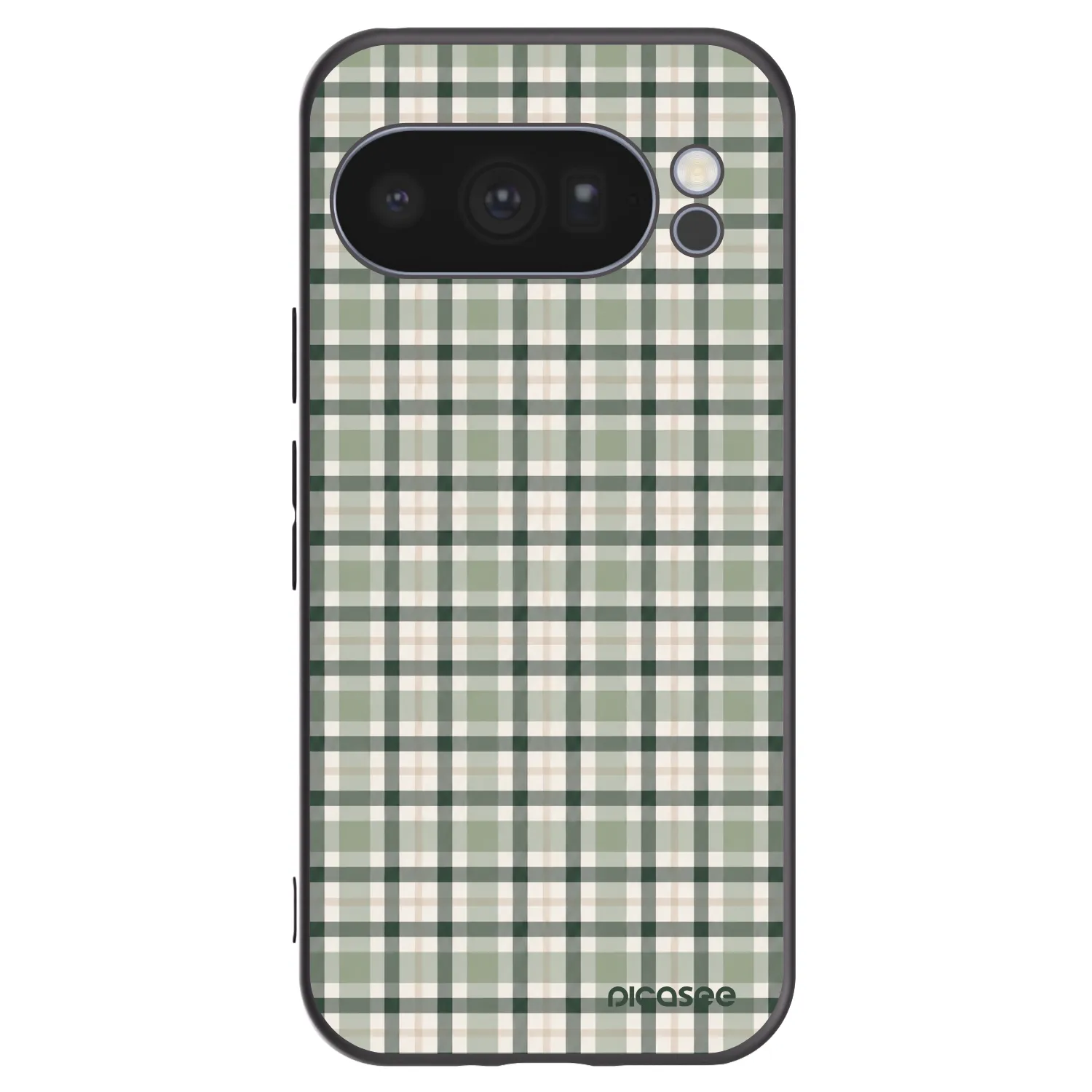 Picasee husă neagră din silicon pentru Google Pixel 10 Pro - Sage Tartan