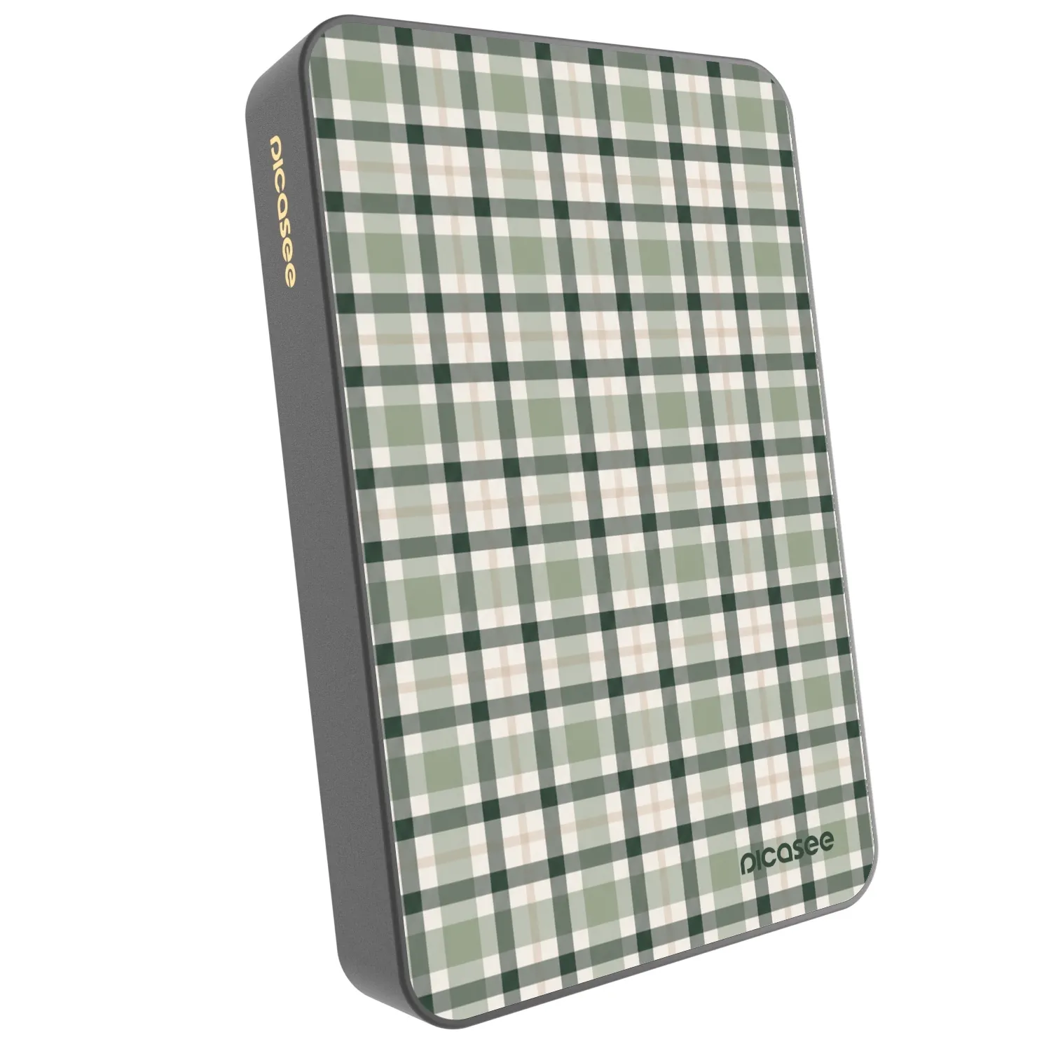 Picasee Powerbank cu MagSafe 10 000 mAh Gri - Sage Tartan