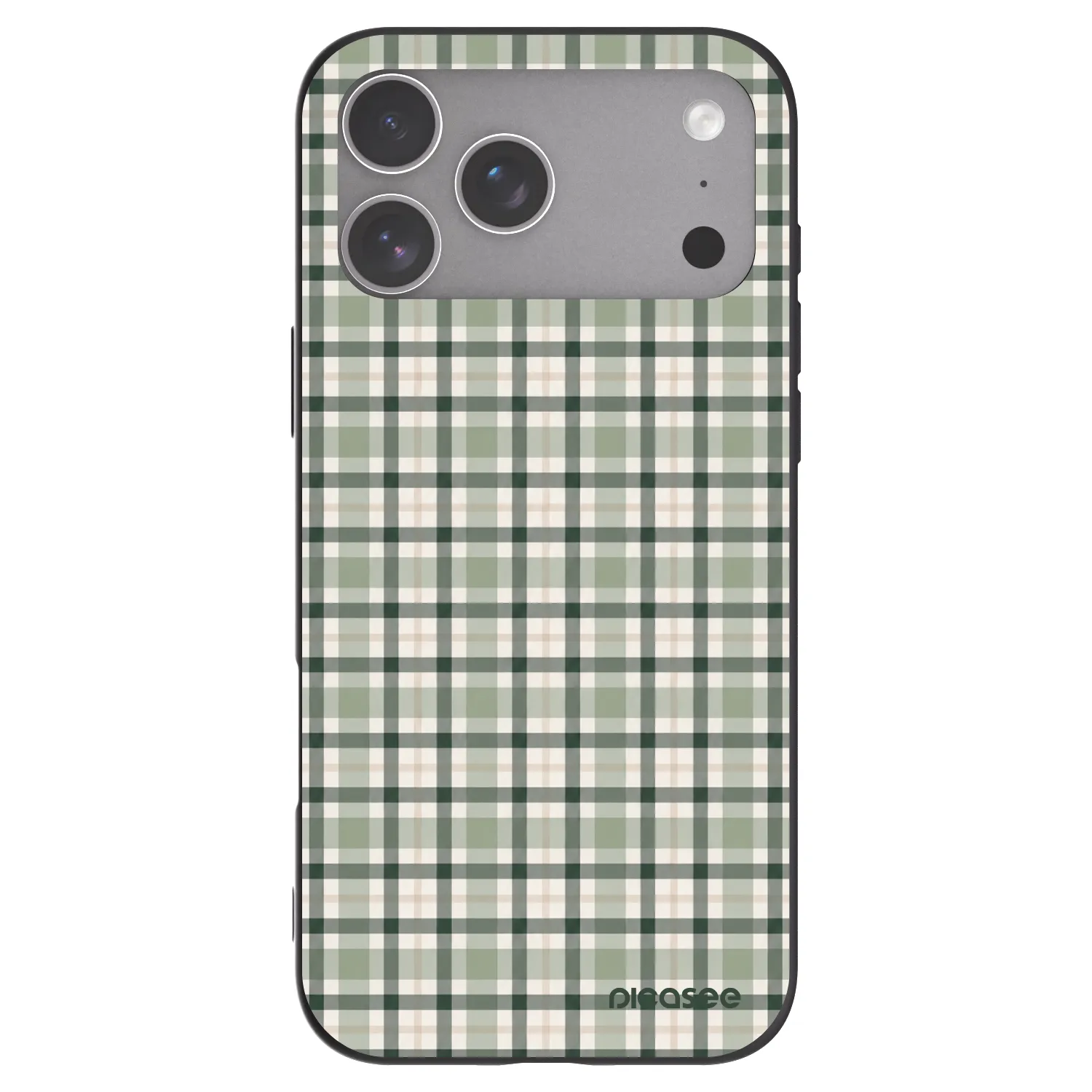 Picasee husă neagră din silicon pentru Apple iPhone 18 Pro Max - Sage Tartan