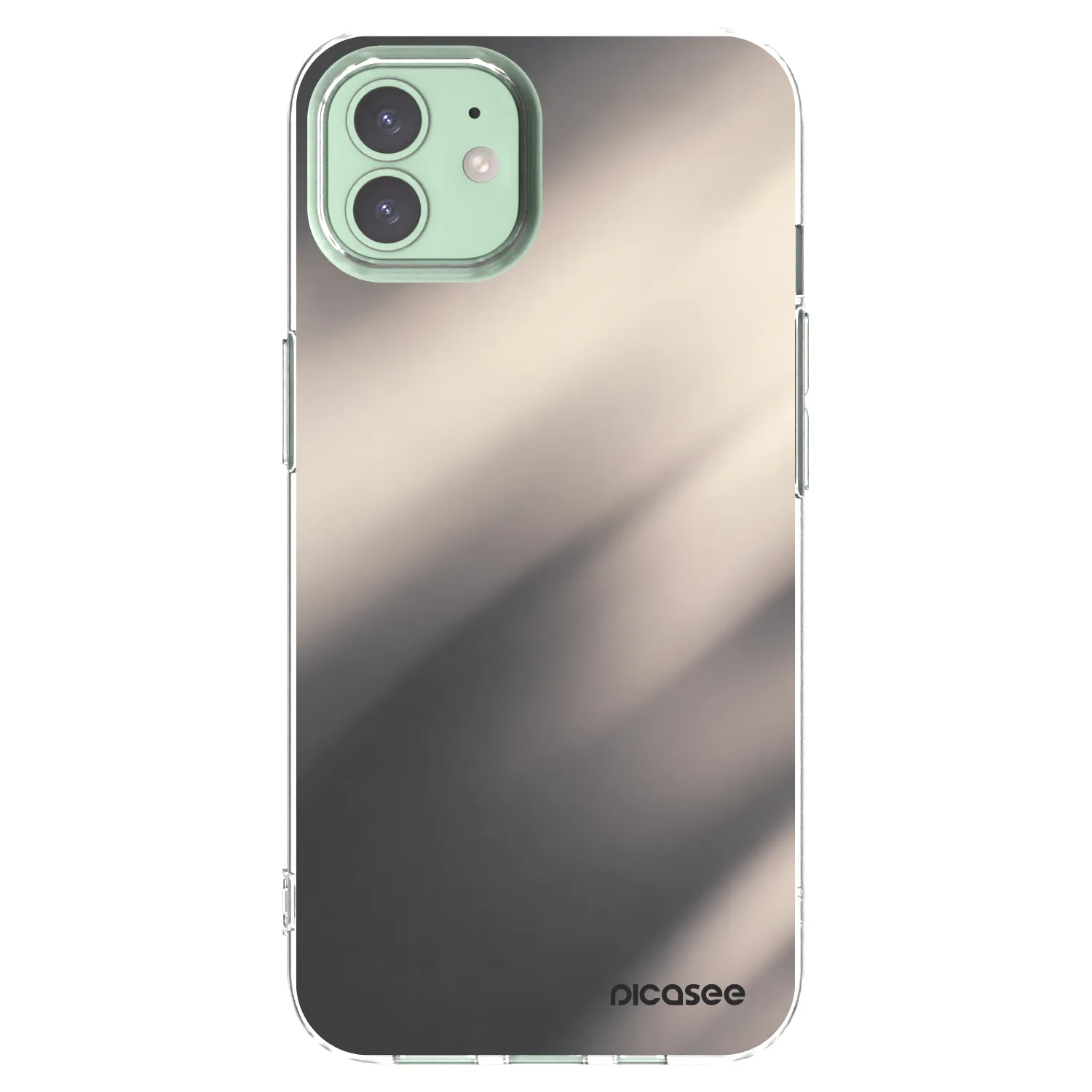 Picasee husă transparentă din silicon pentru Apple iPhone 12 - Smoky Beige