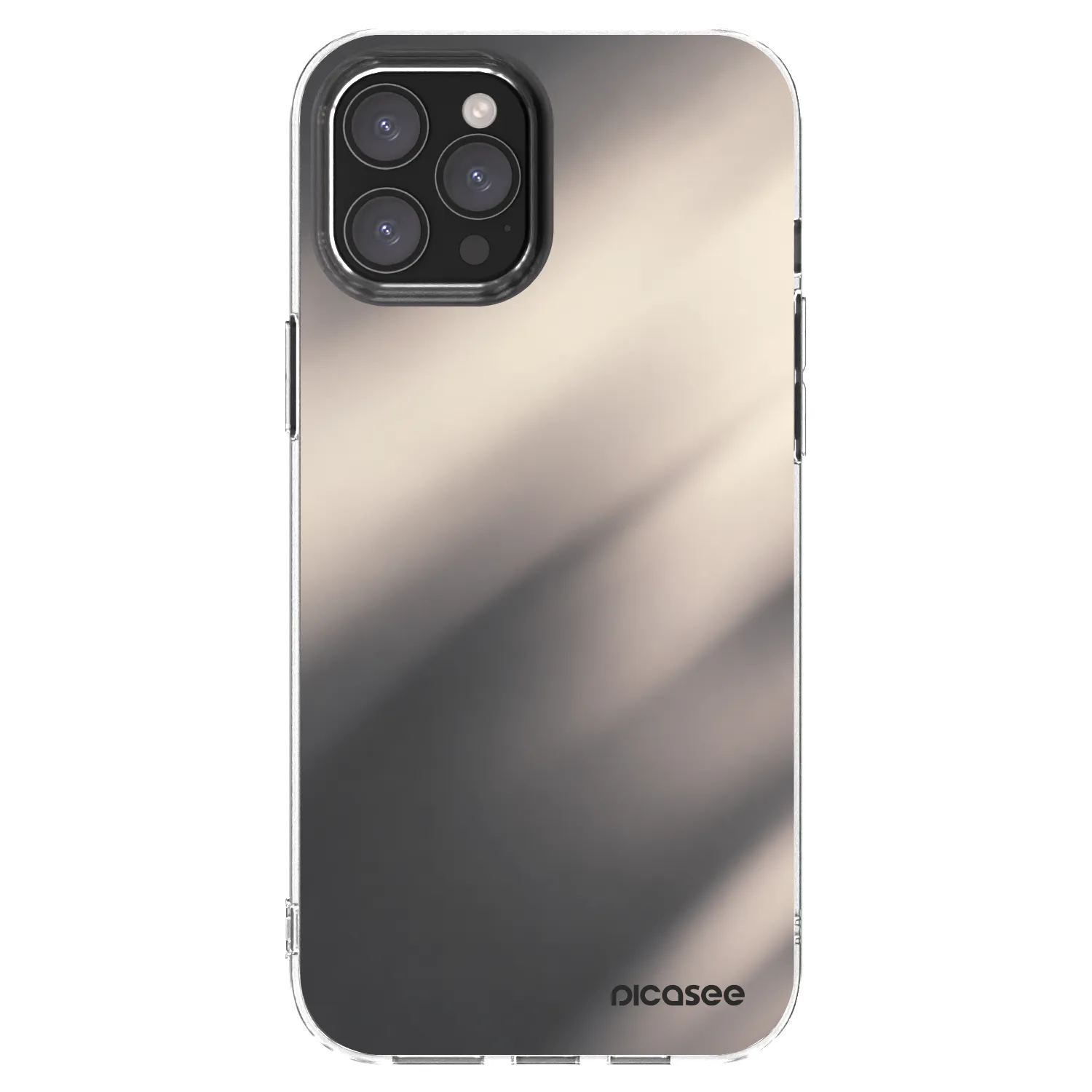 Picasee husă transparentă din silicon pentru Apple iPhone 12 Pro Max - Smoky Beige