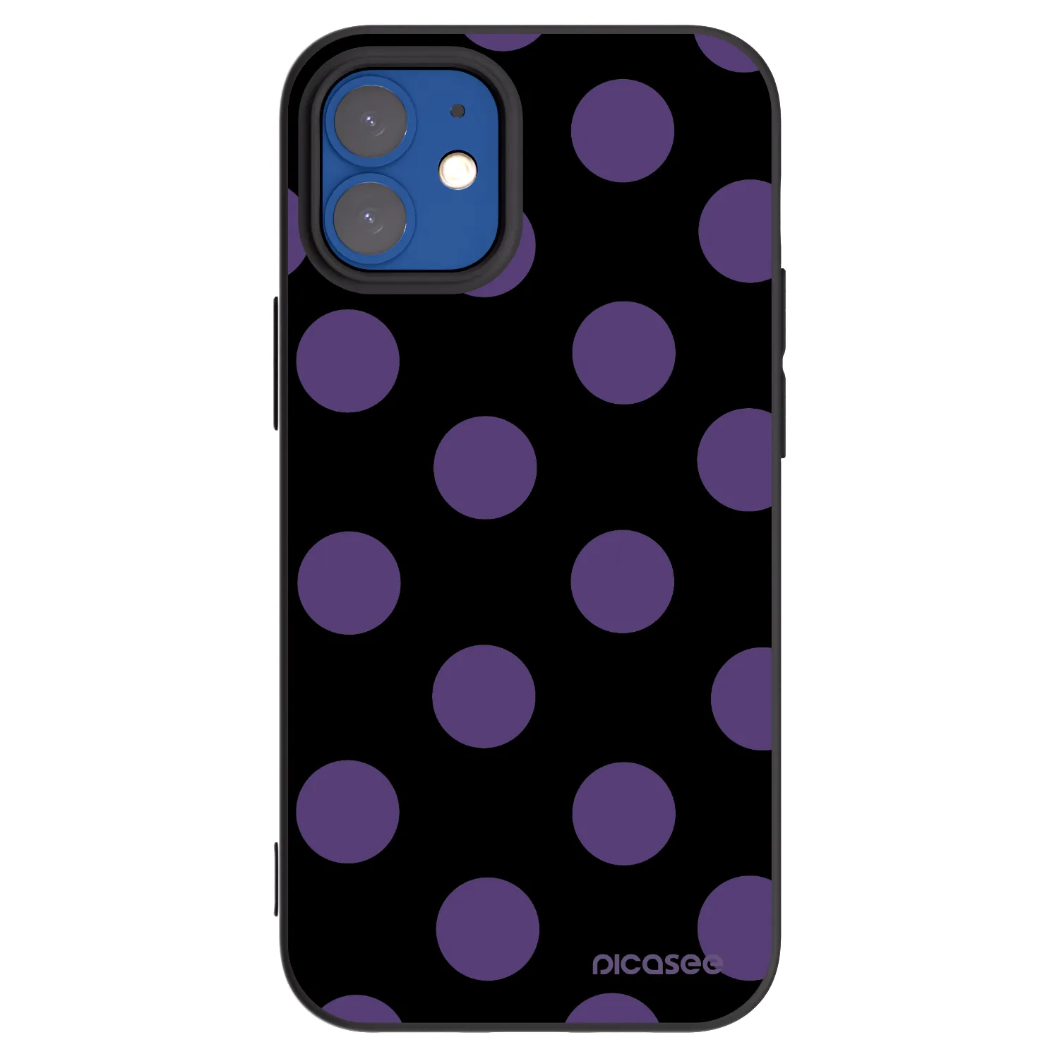 Picasee husă neagră din silicon pentru Apple iPhone 12 mini - Big flickers