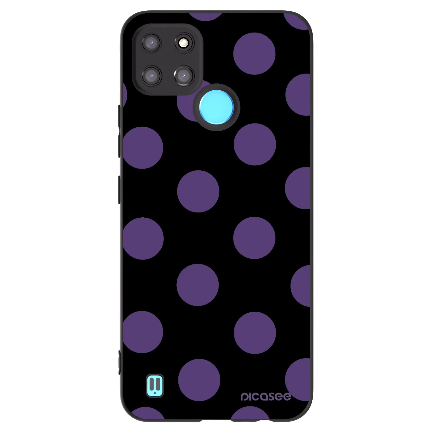 Picasee husă neagră din silicon pentru Realme C21Y - Big flickers