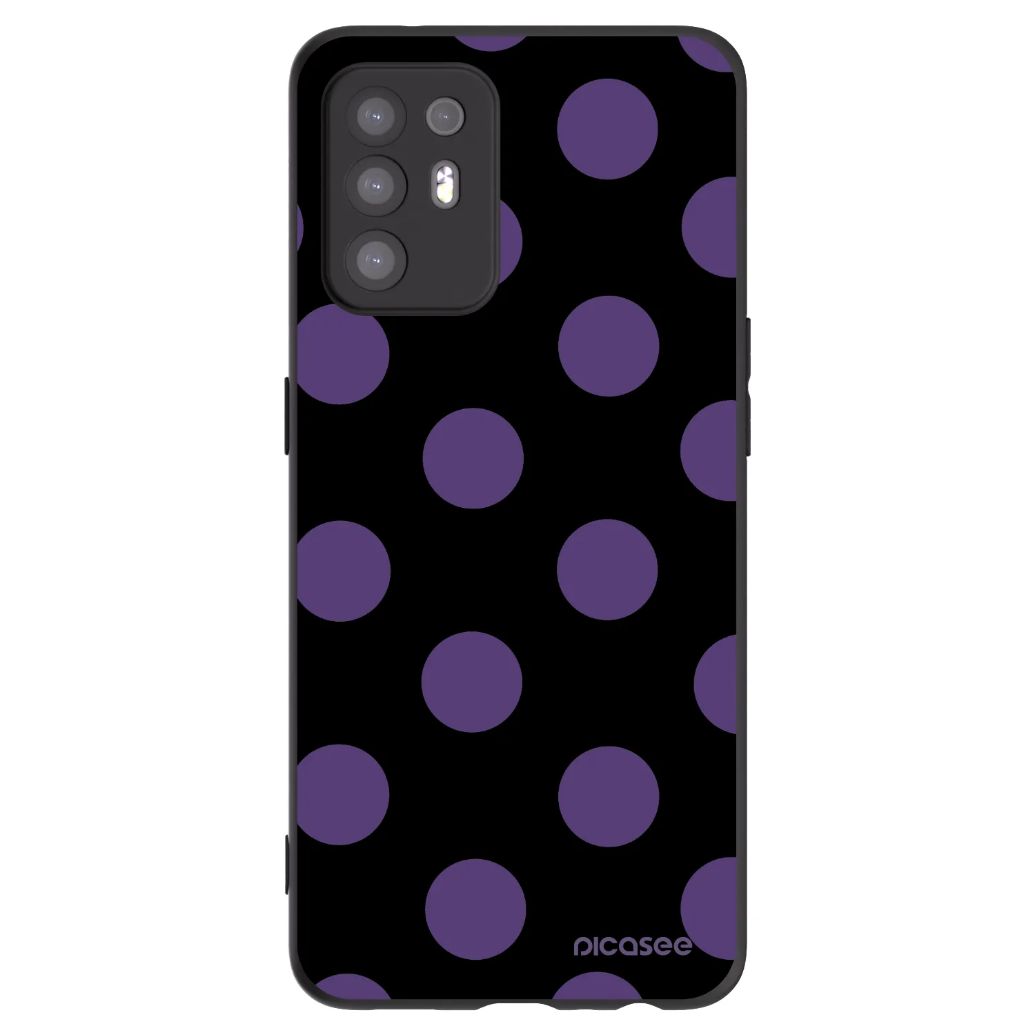 Picasee husă neagră din silicon pentru OPPO A94 5G - Big flickers