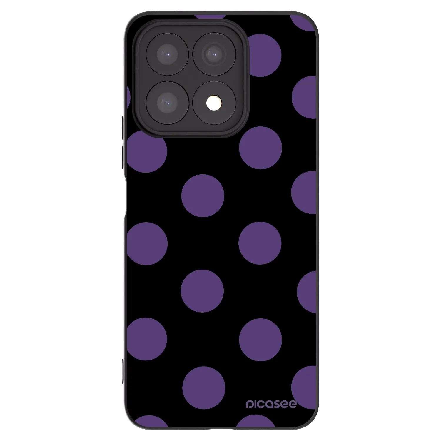 Picasee husă neagră din silicon pentru Honor X8a - Big flickers