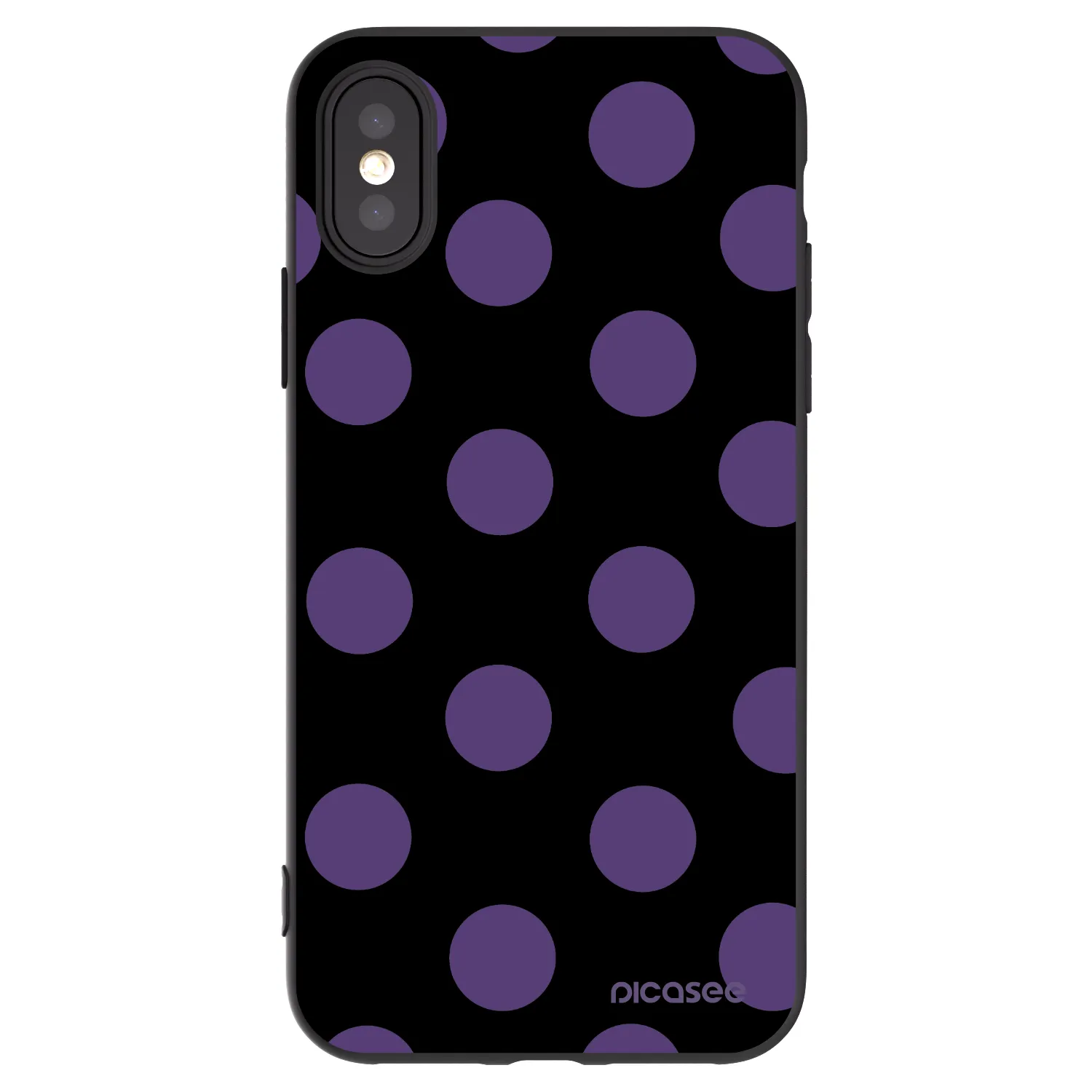 Picasee husă neagră din silicon pentru Apple iPhone X/XS - Big flickers
