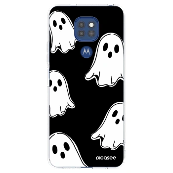 Picasee husă transparentă din silicon pentru Motorola Moto G9 Play - Black ghosts