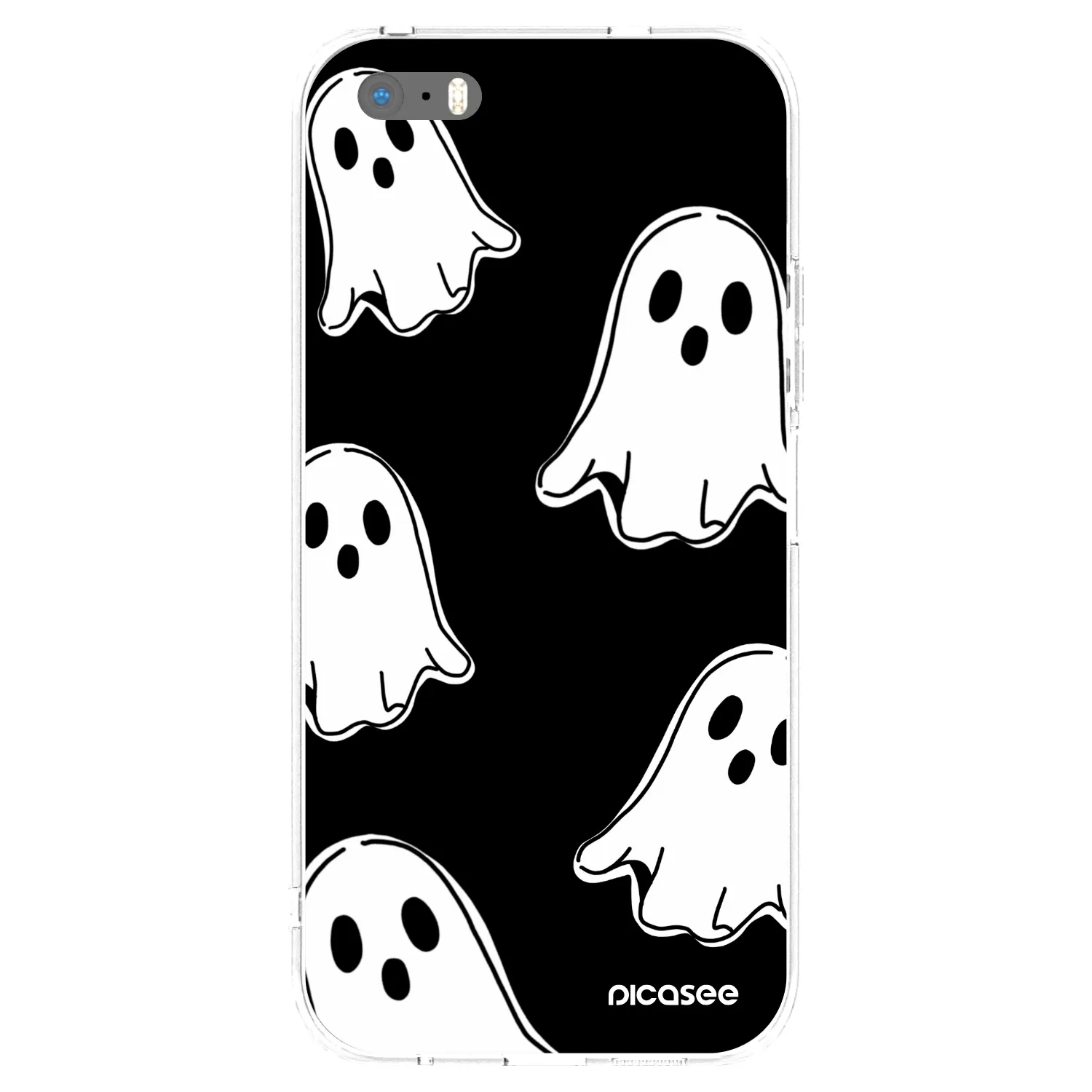 Picasee husă transparentă din silicon pentru Apple iPhone 5/5S/SE - Black ghosts