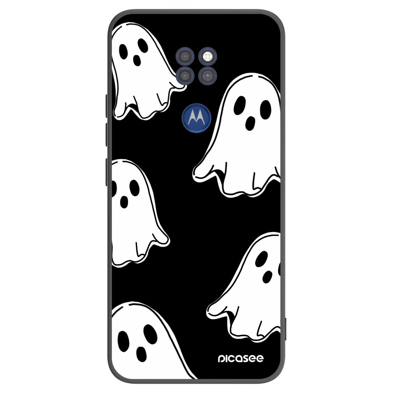 Picasee husă neagră din silicon pentru Motorola Moto G9 Play - Black ghosts