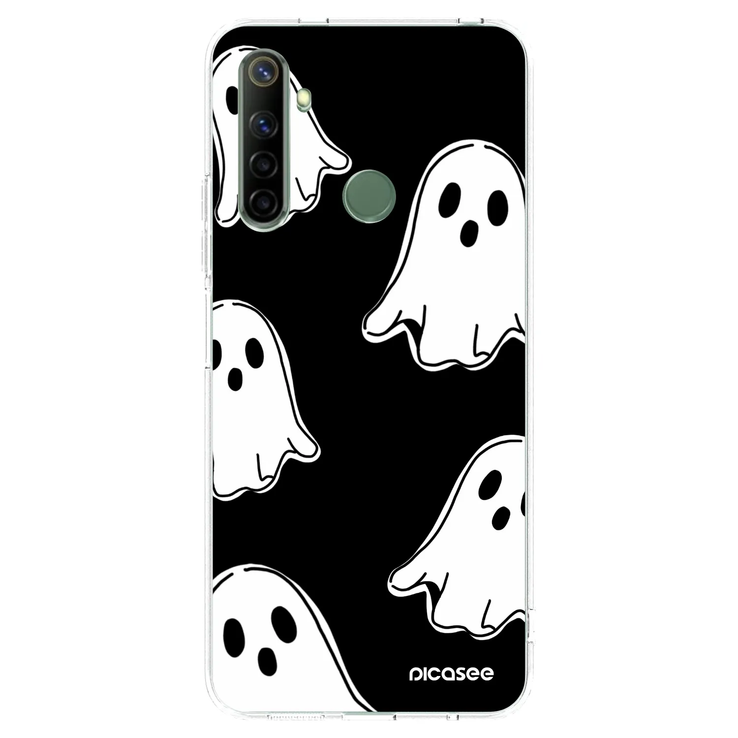 Picasee husă transparentă din silicon pentru Realme 6i - Black ghosts