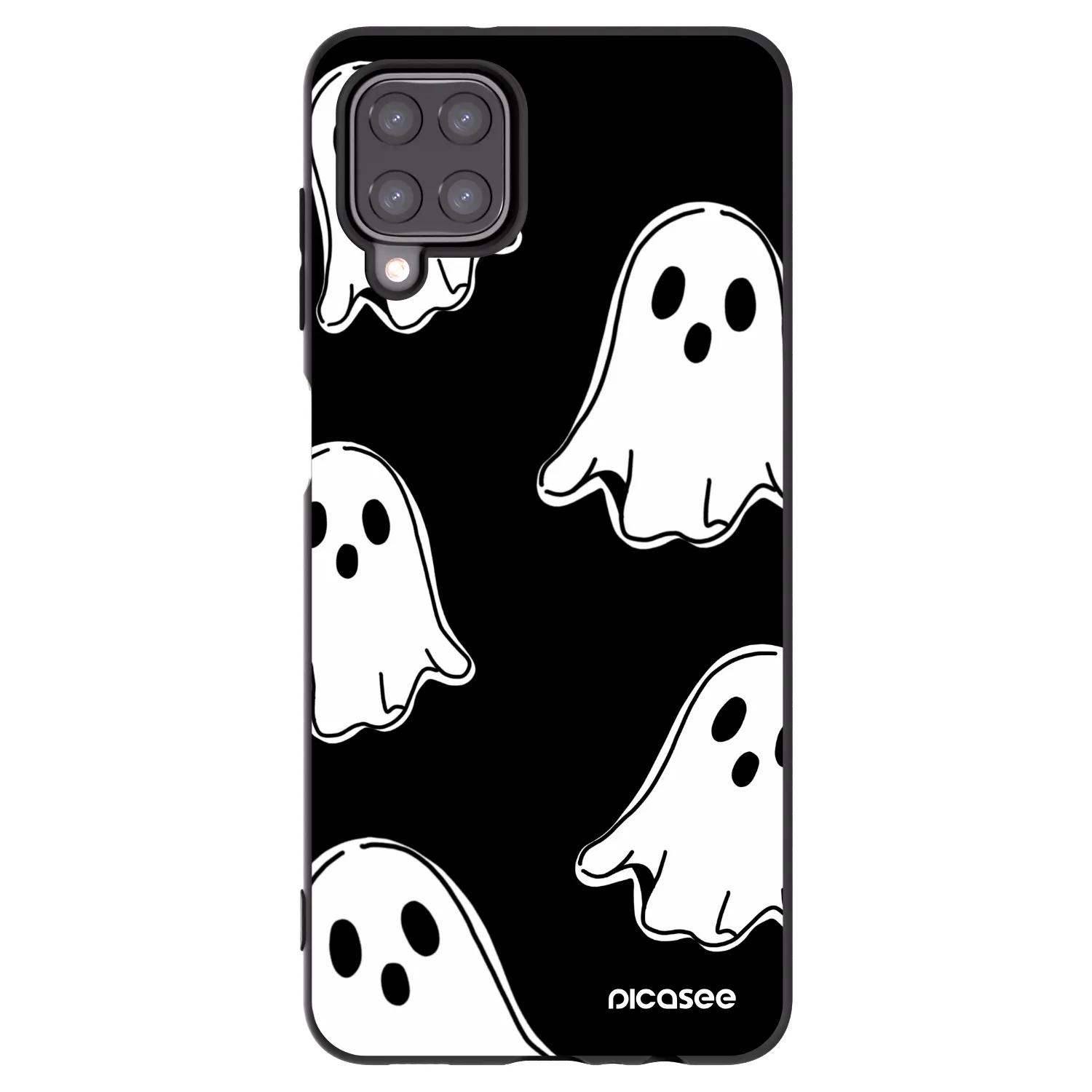 Picasee husă neagră din silicon pentru Samsung Galaxy A12 A125F - Black ghosts