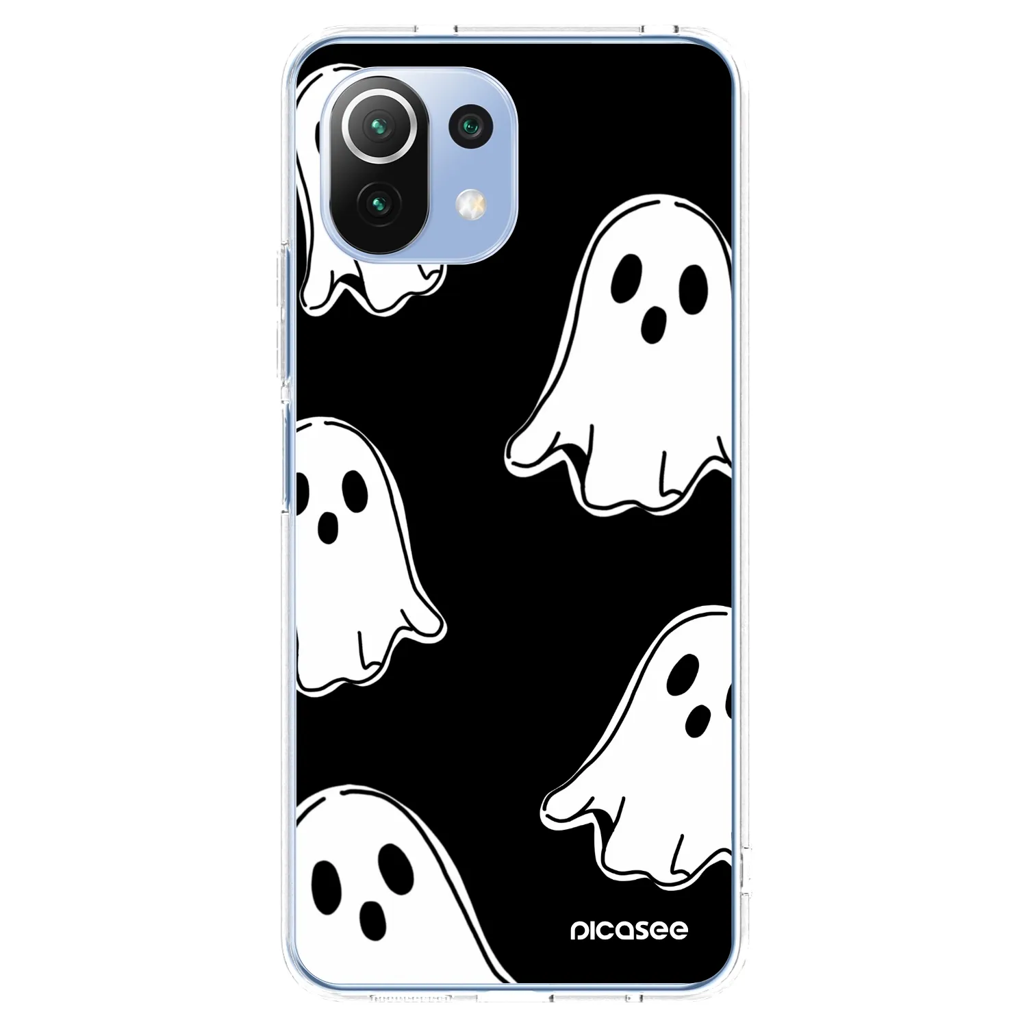 Picasee husă transparentă din silicon pentru Xiaomi Mi 11 Lite - Black ghosts