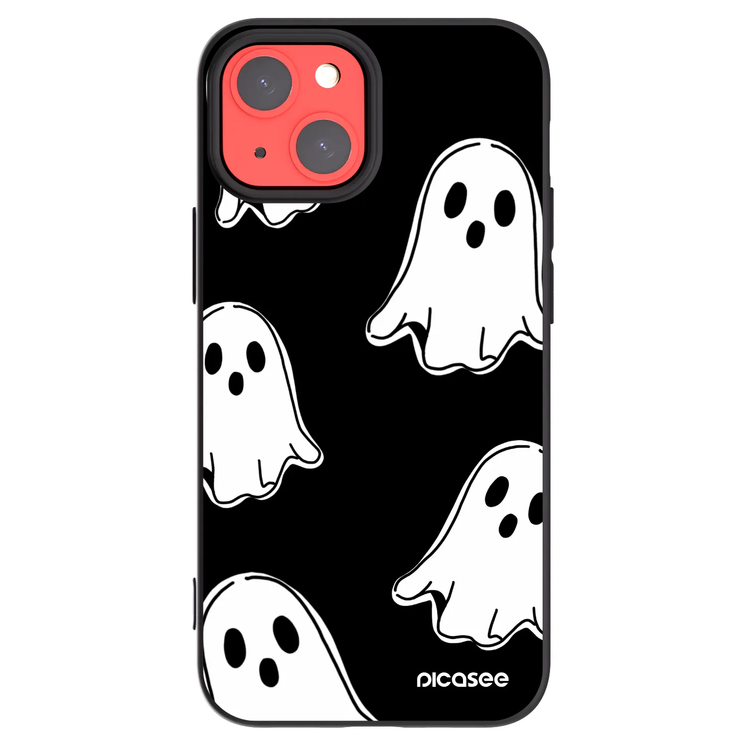 Picasee husă neagră din silicon pentru Apple iPhone 13 mini - Black ghosts