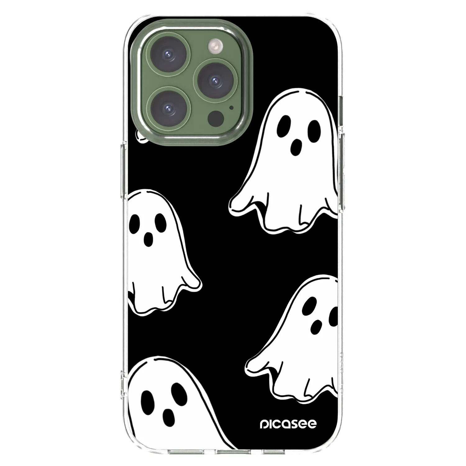 Picasee husă transparentă din silicon pentru Apple iPhone 13 Pro - Black ghosts