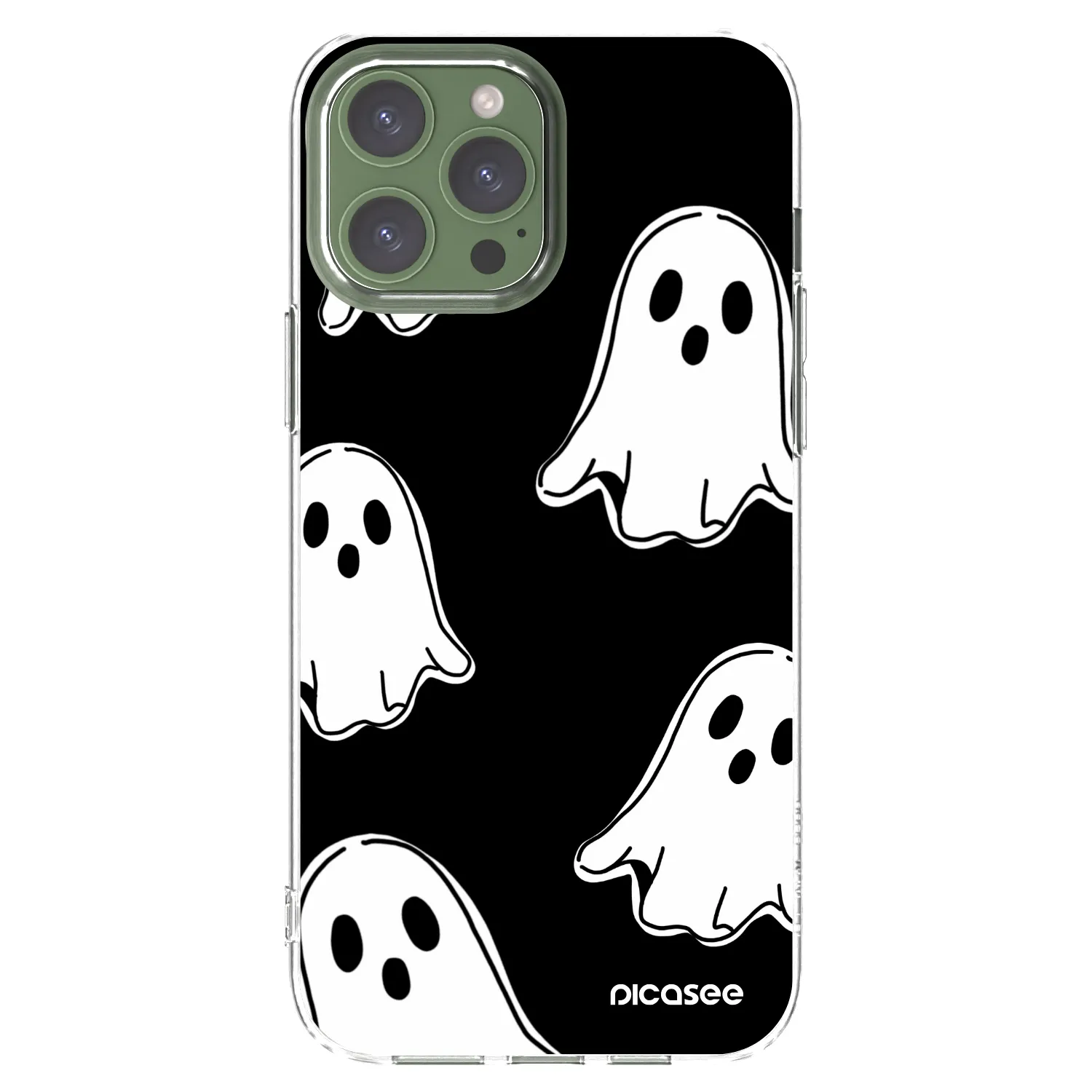 Picasee husă transparentă din silicon pentru Apple iPhone 13 Pro Max - Black ghosts