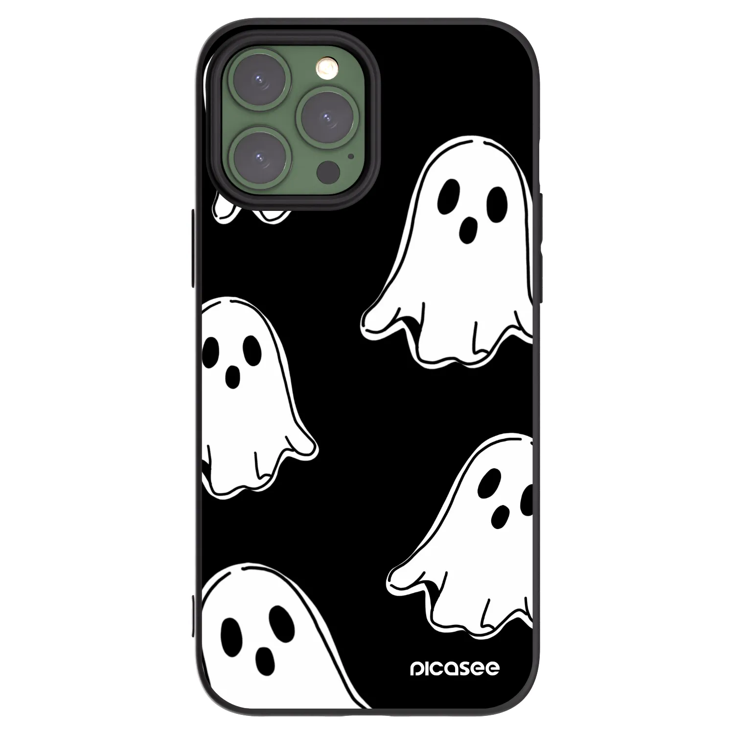 Picasee husă neagră din silicon pentru Apple iPhone 13 Pro Max - Black ghosts