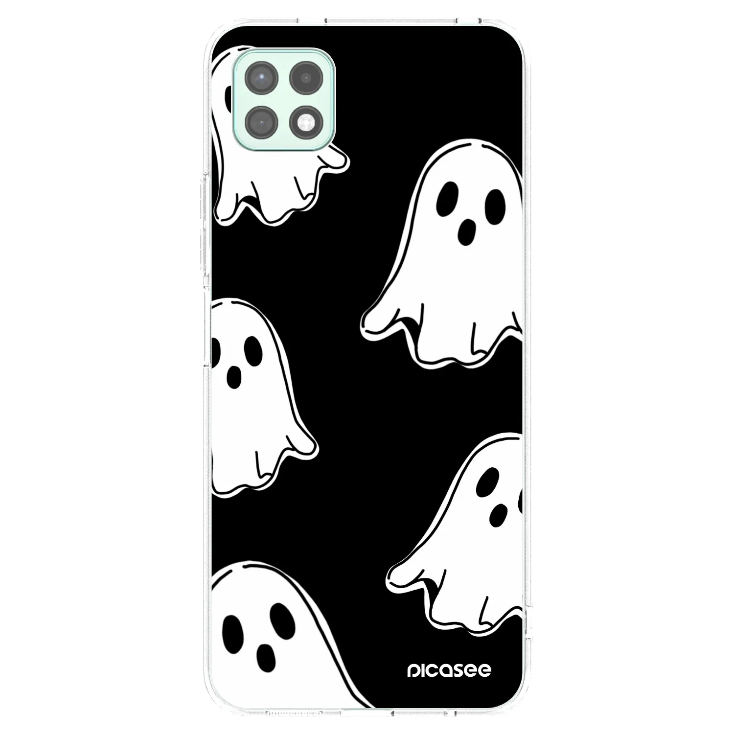 Picasee husă transparentă din silicon pentru Samsung Galaxy A22 A226B 5G - Black ghosts