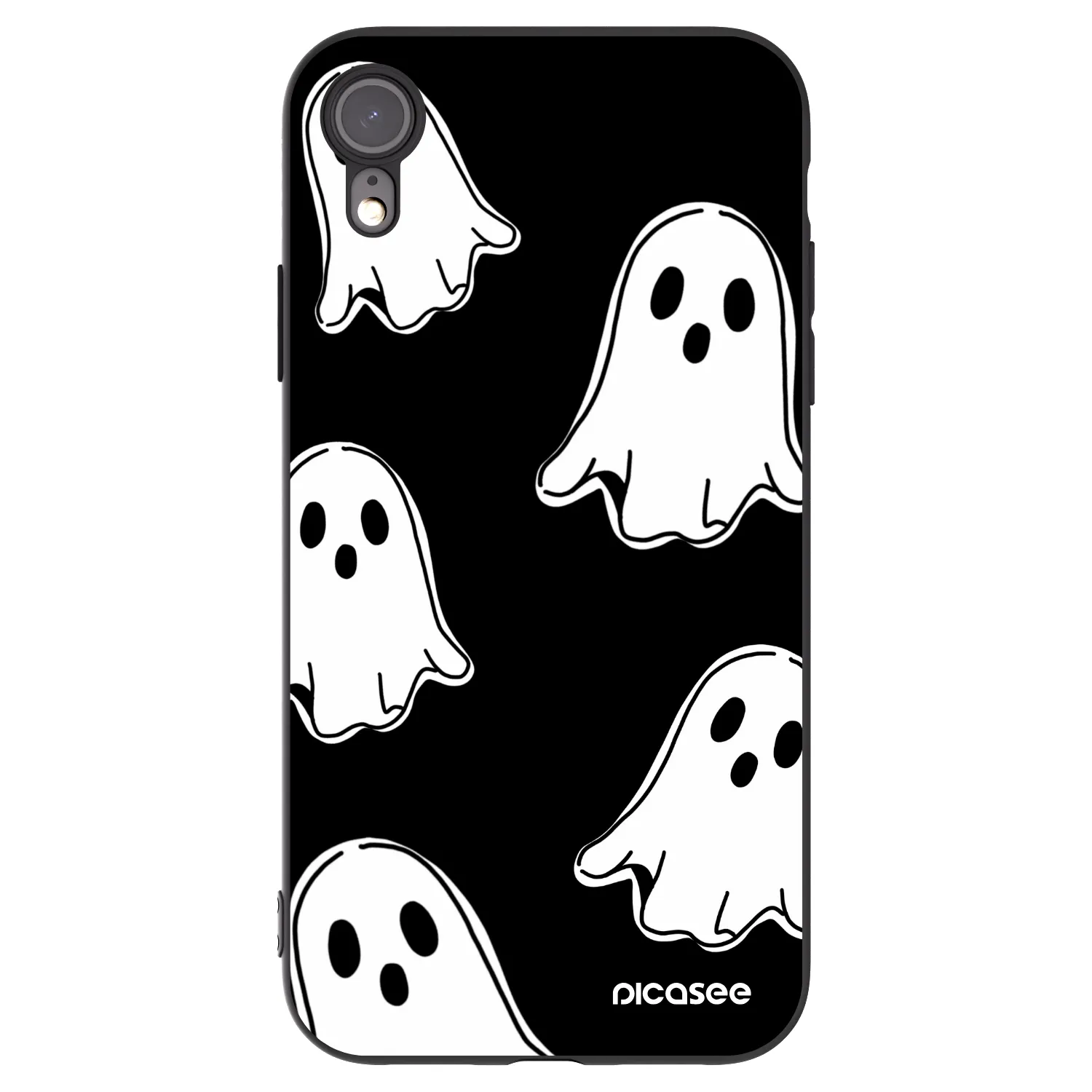 Picasee husă neagră din silicon pentru Apple iPhone XR - Black ghosts