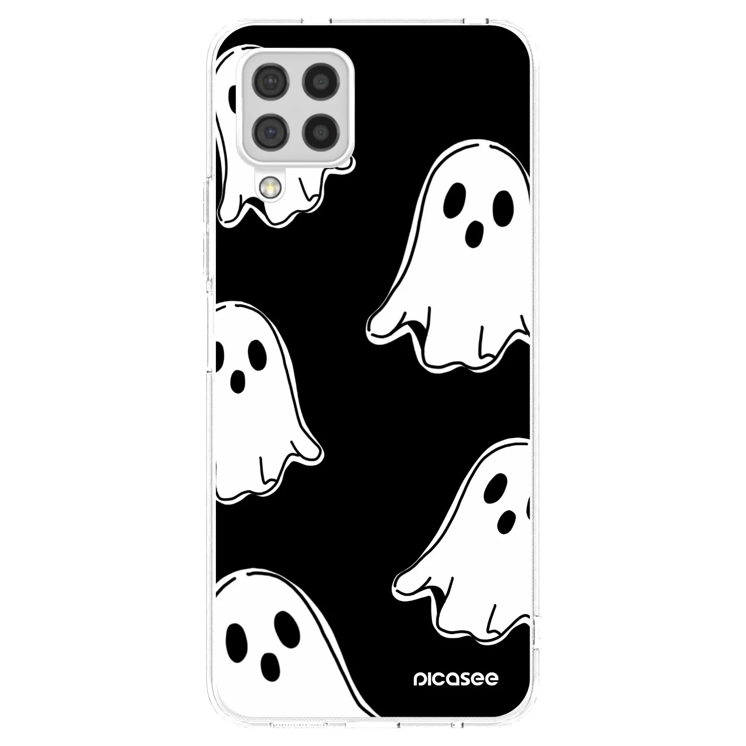 Picasee husă transparentă din silicon pentru Samsung Galaxy A22 A225F 4G - Black ghosts