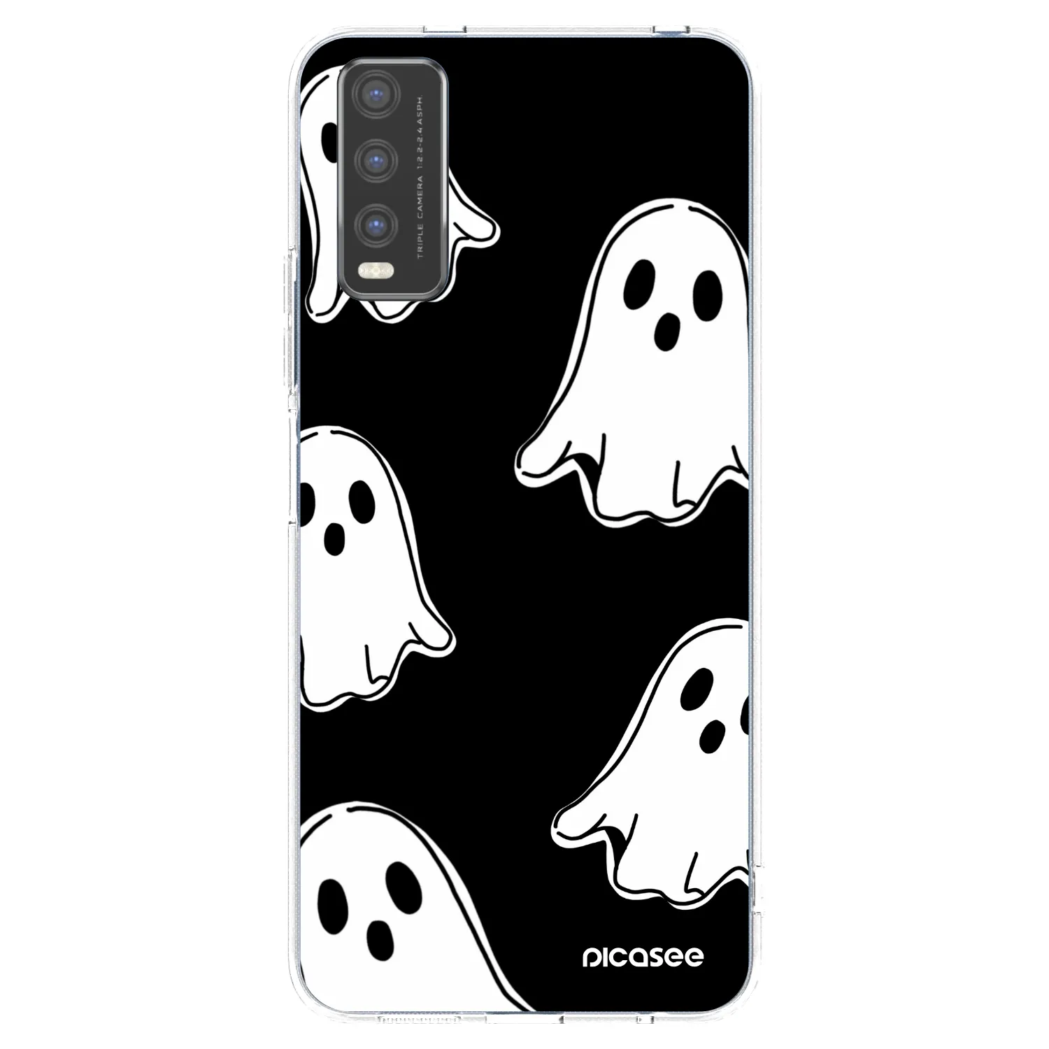 Picasee husă transparentă din silicon pentru Vivo Y20s - Black ghosts