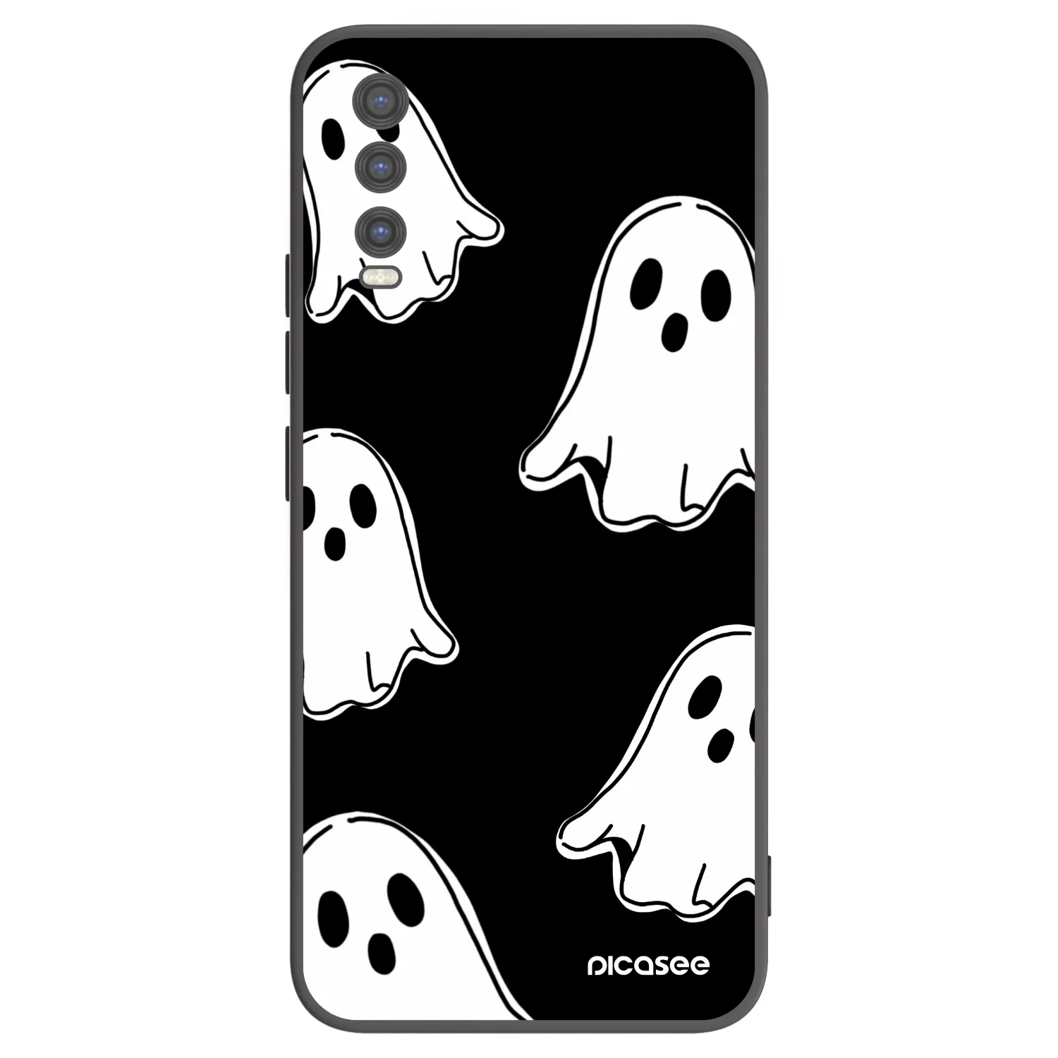 Picasee husă neagră din silicon pentru Vivo Y20s - Black ghosts
