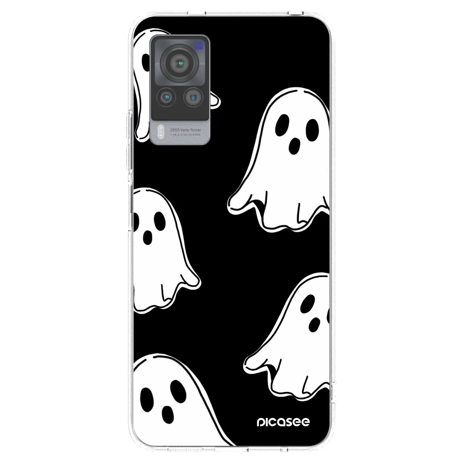 Picasee husă transparentă din silicon pentru Vivo X60 Pro 5G - Black ghosts