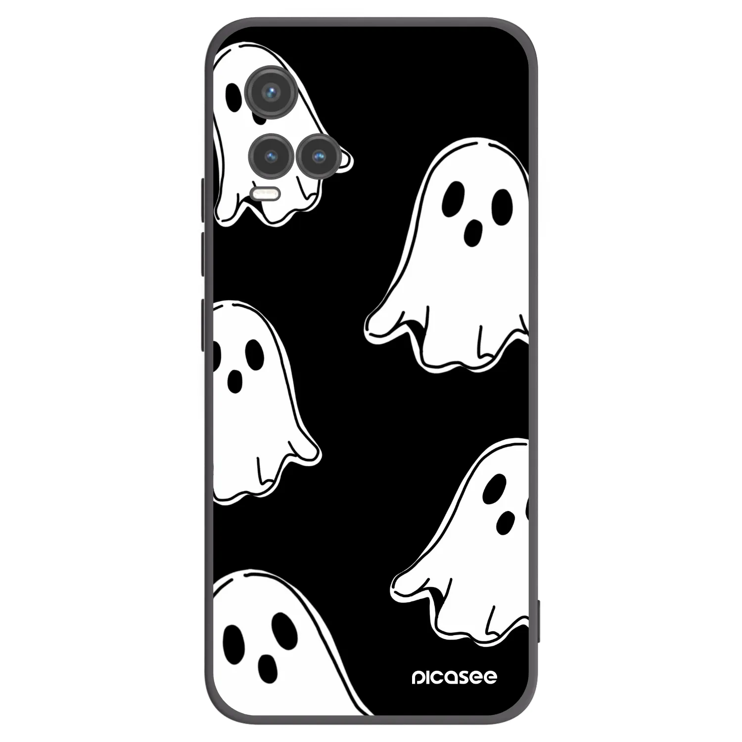 Picasee husă neagră din silicon pentru Vivo Y33s - Black ghosts