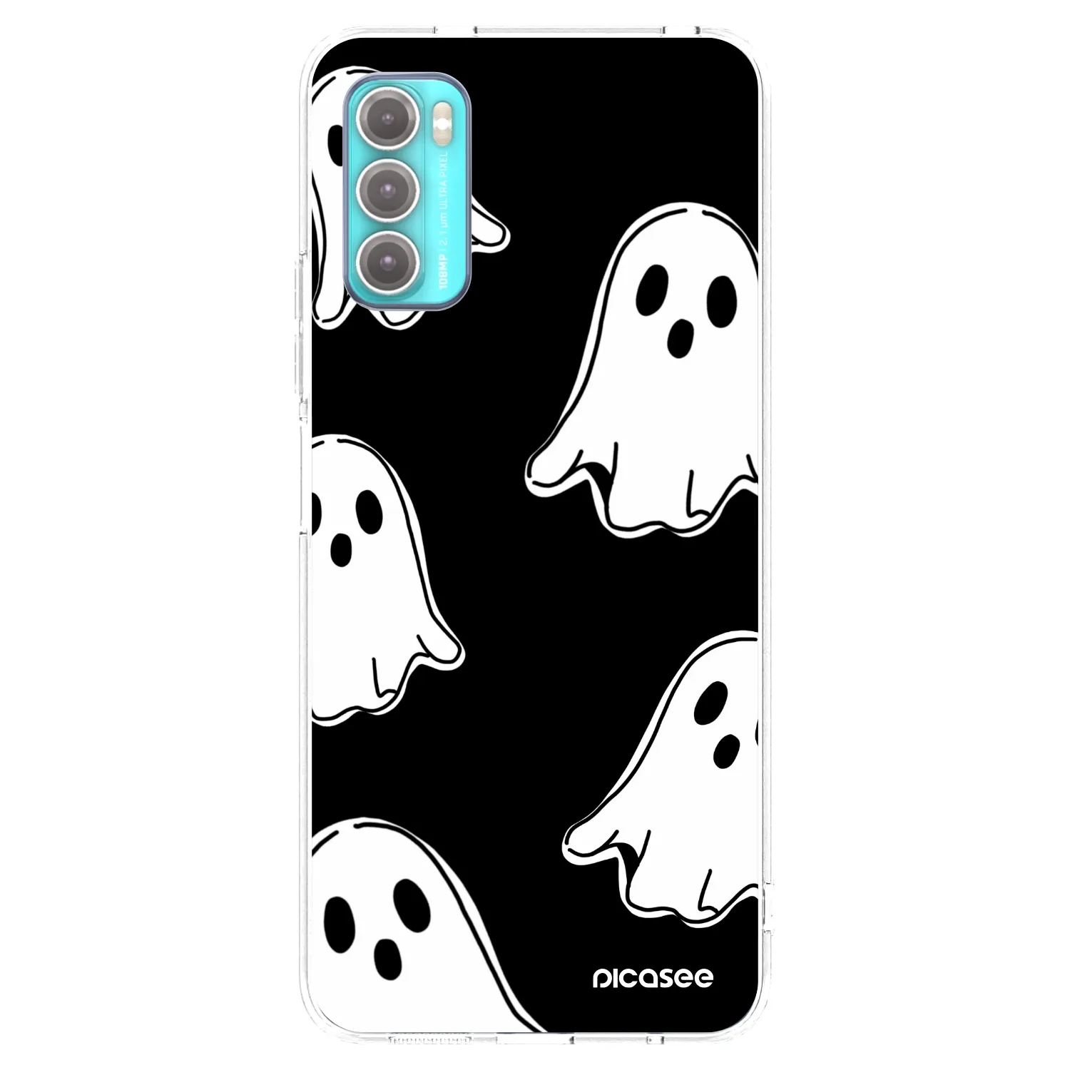 Picasee husă transparentă din silicon pentru Motorola Moto G60 - Black ghosts