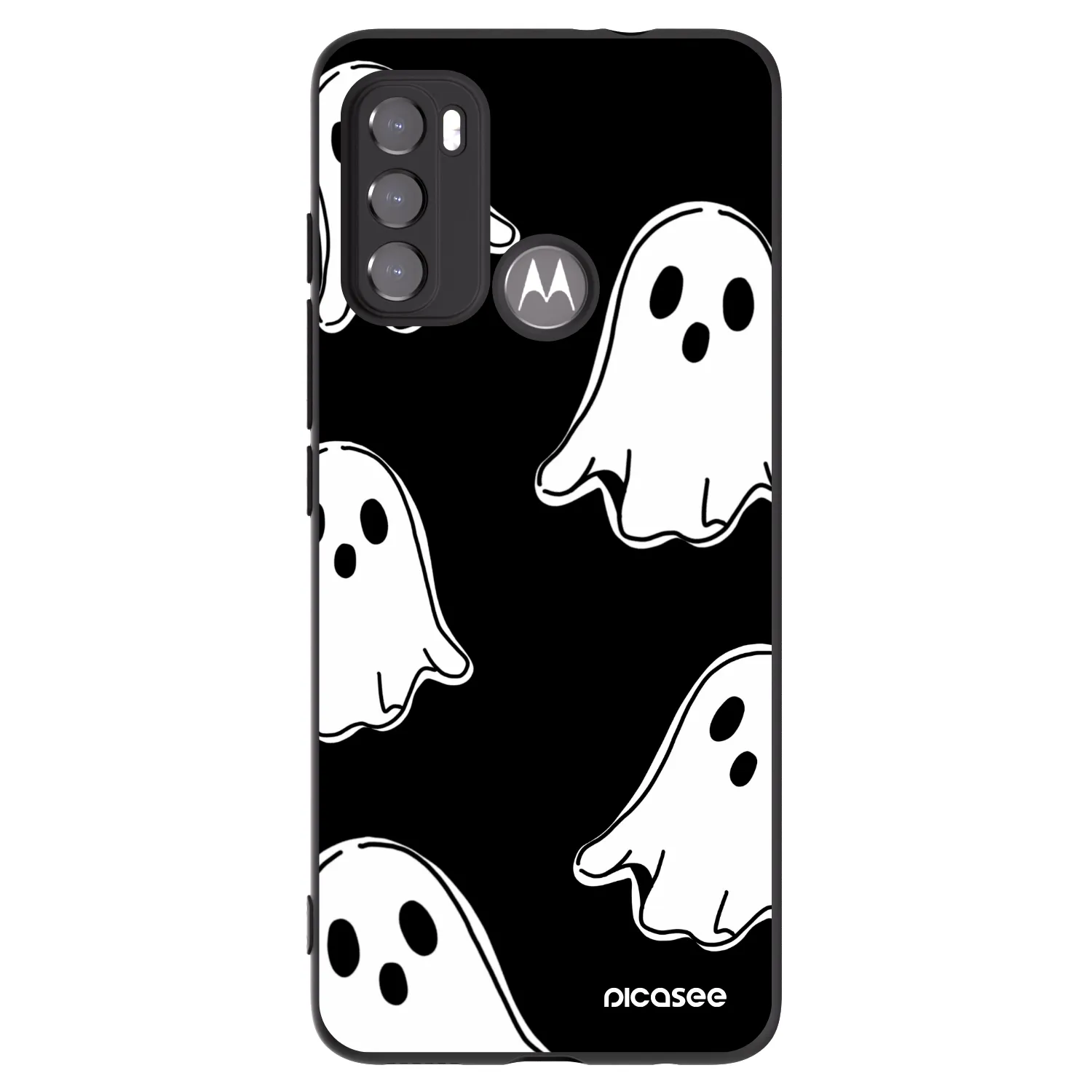 Picasee husă neagră din silicon pentru Motorola Moto G60 - Black ghosts