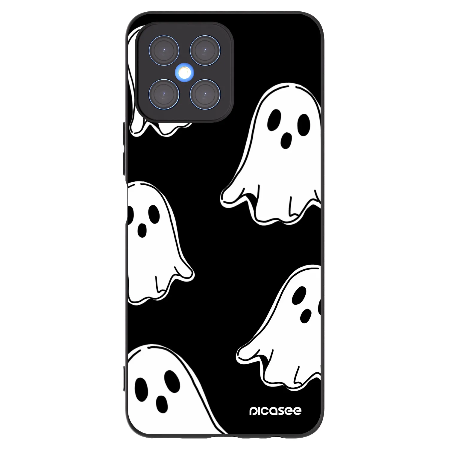 Picasee husă neagră din silicon pentru Honor X8 4G - Black ghosts