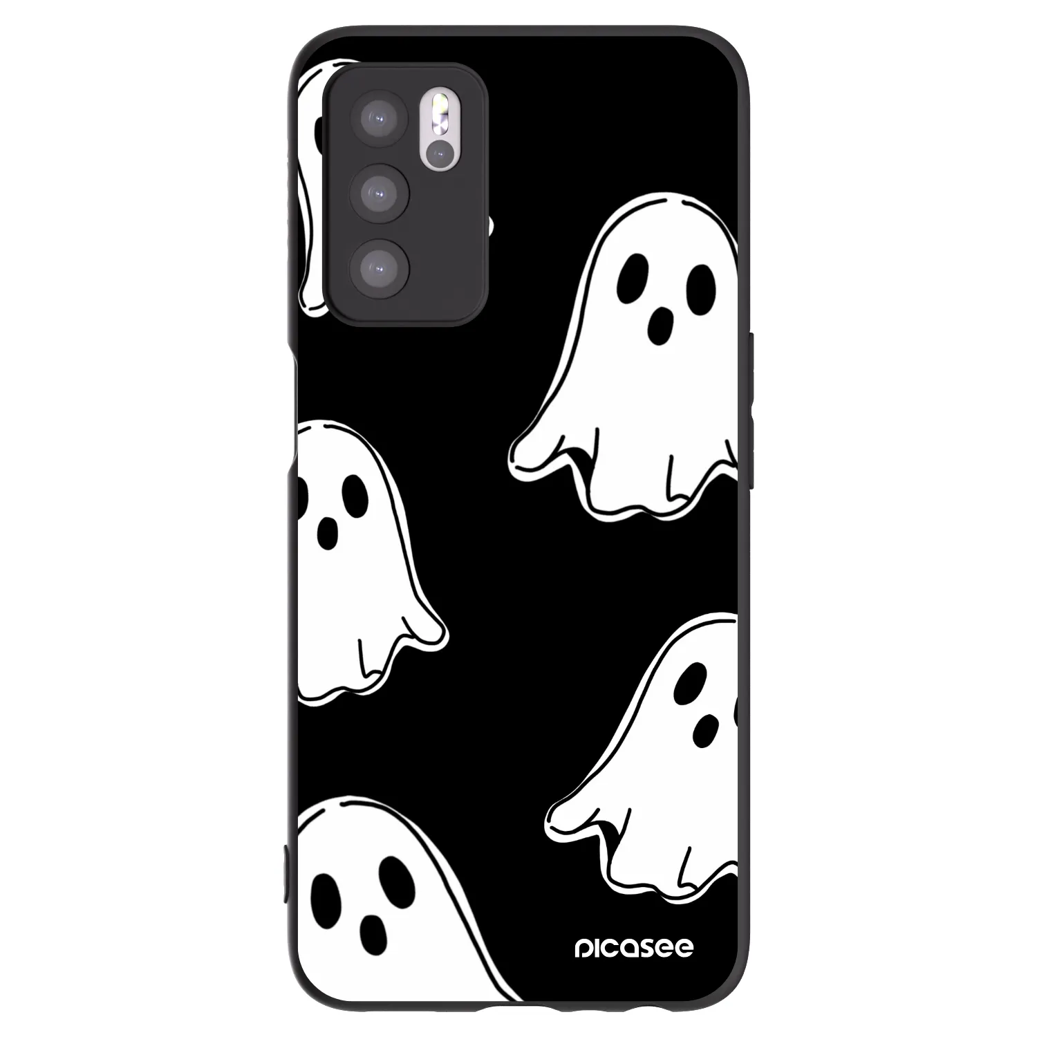 Picasee husă neagră din silicon pentru OPPO A16s - Black ghosts