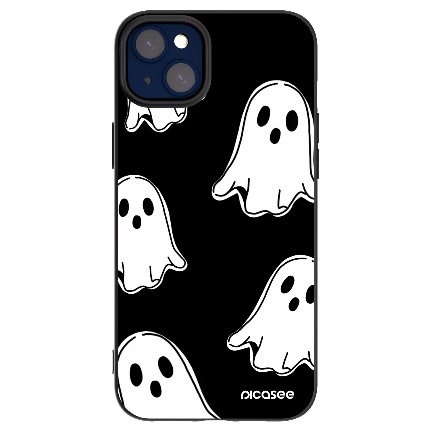 Picasee husă neagră din silicon pentru Apple iPhone 14 Plus - Black ghosts